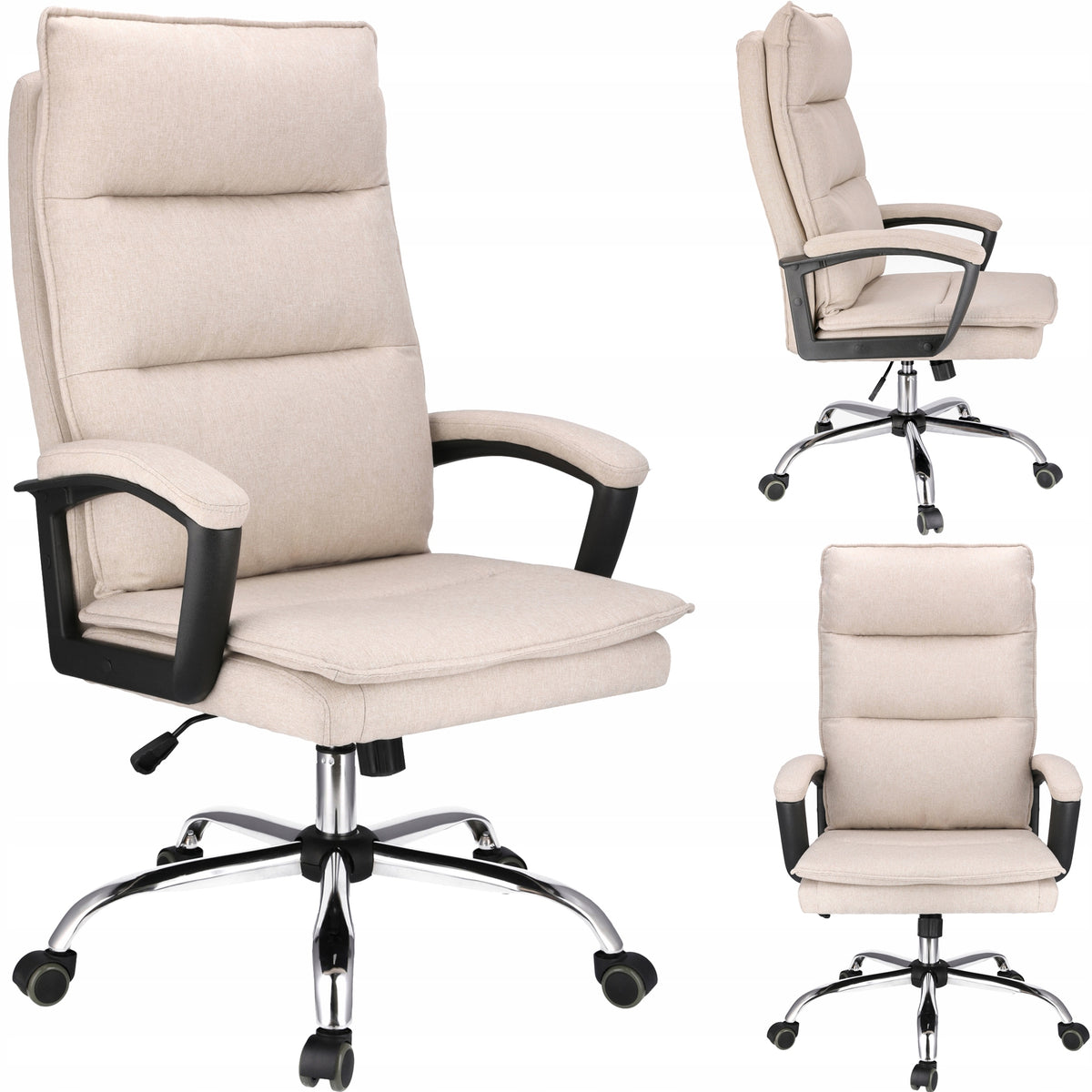 Office chair ESPO fabric beige, JUMI, CM-333178.5900410333178,