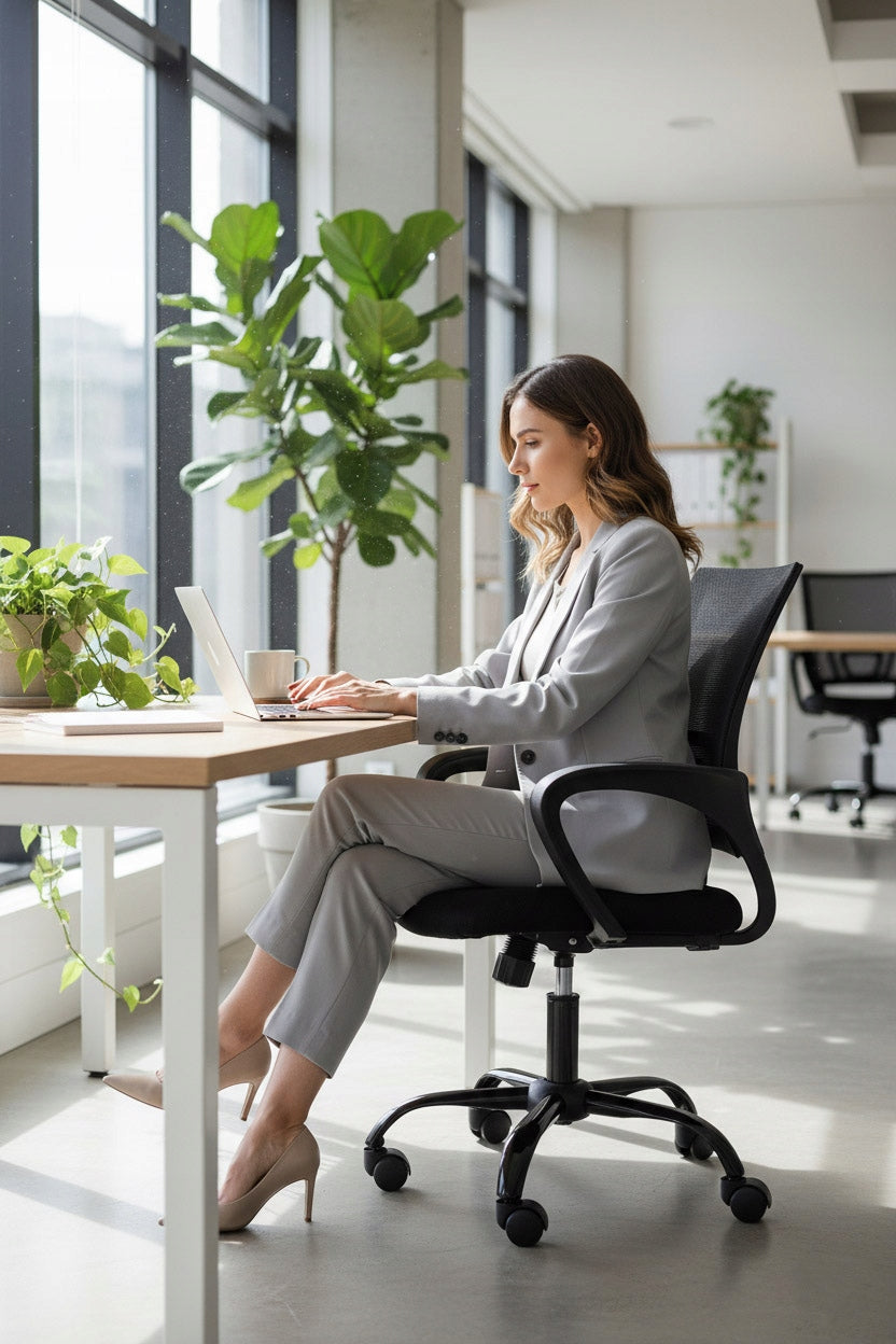 Office chair GIOSEDIO NFX004 | Rotating ergonomic mesh and fabric Packaging status original