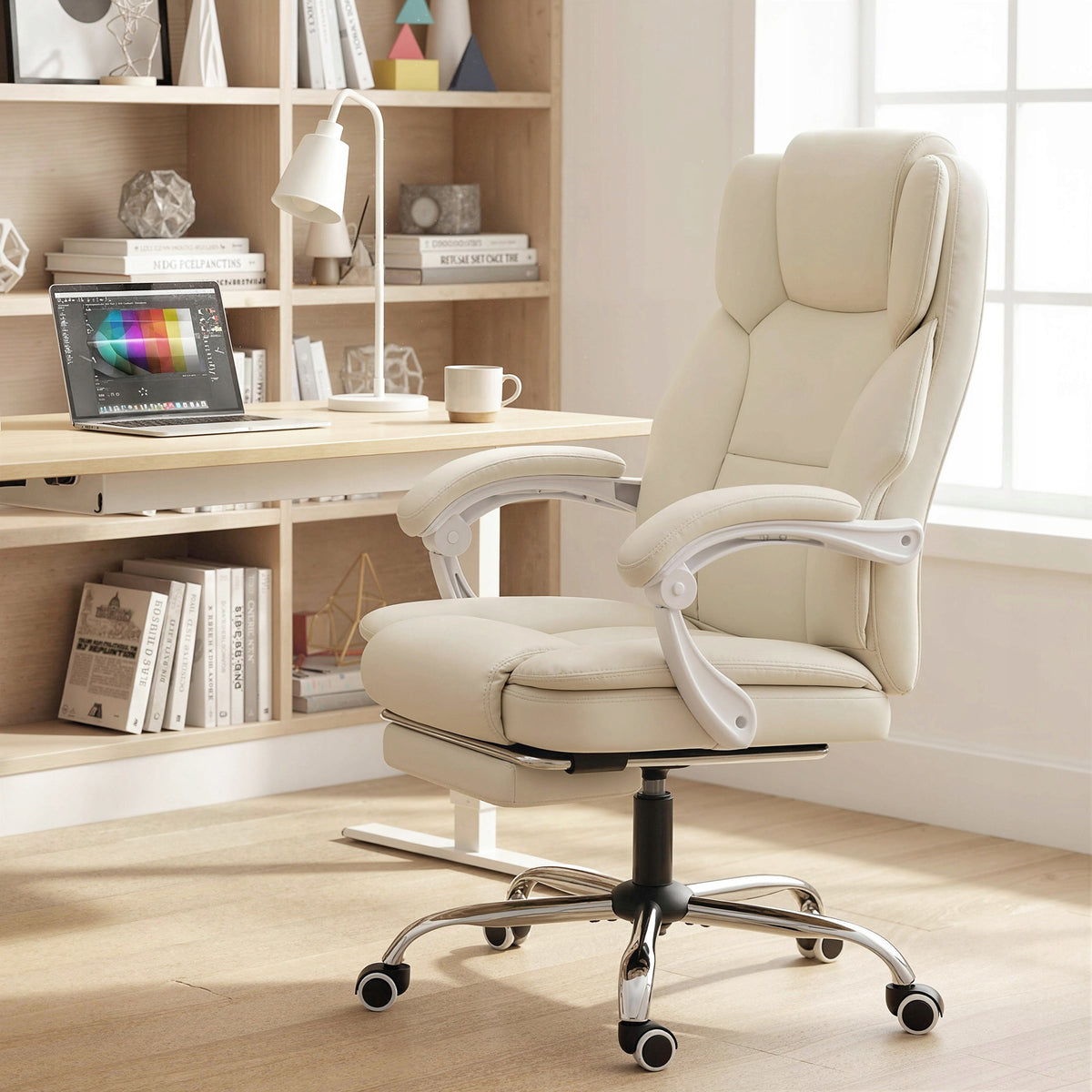 Office chair HOMCOM with reclining function, adjustable and swivel with footrest Medical device no