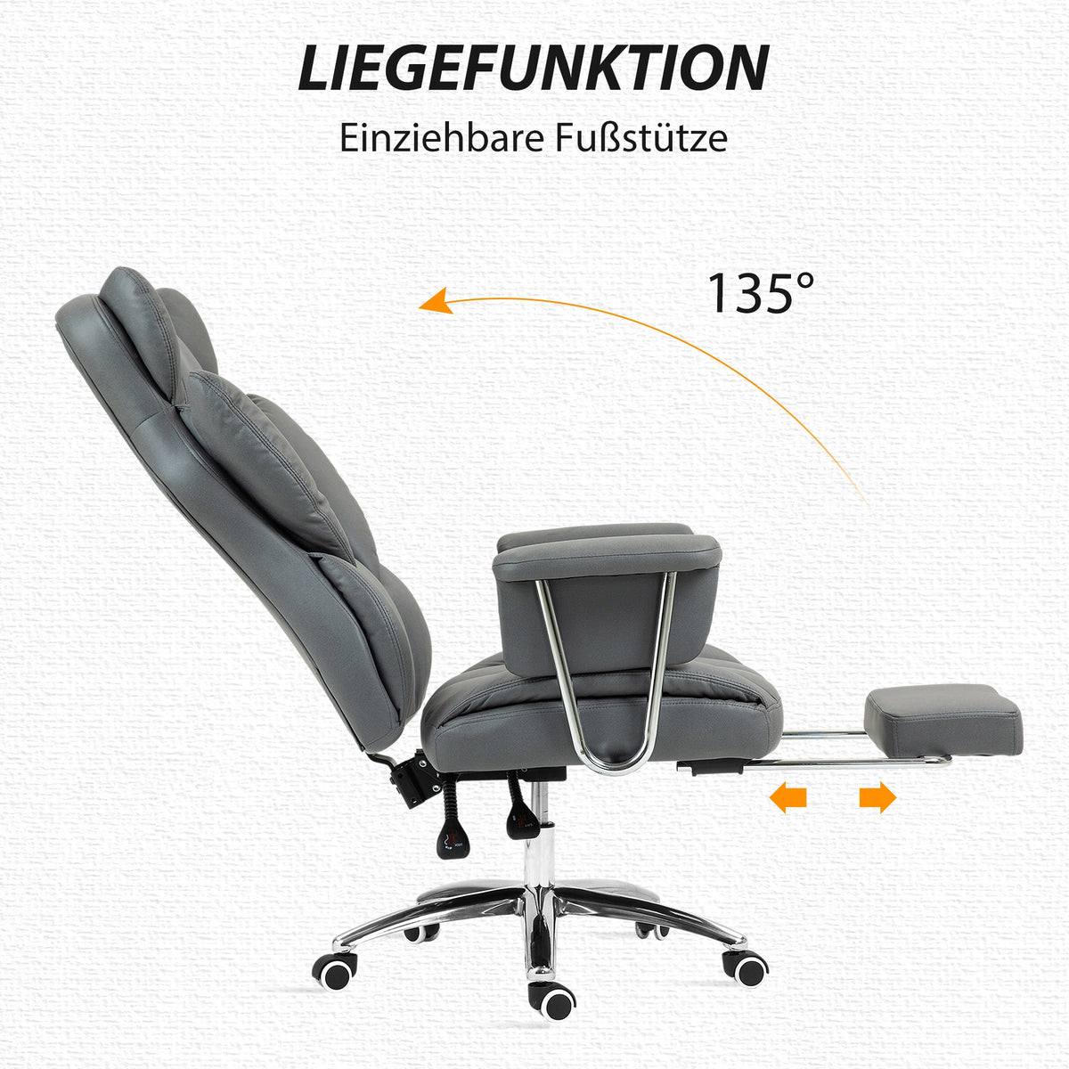 Office chair Homcom 921-740V00CG 74x65x128 cm grey Brand Homcom