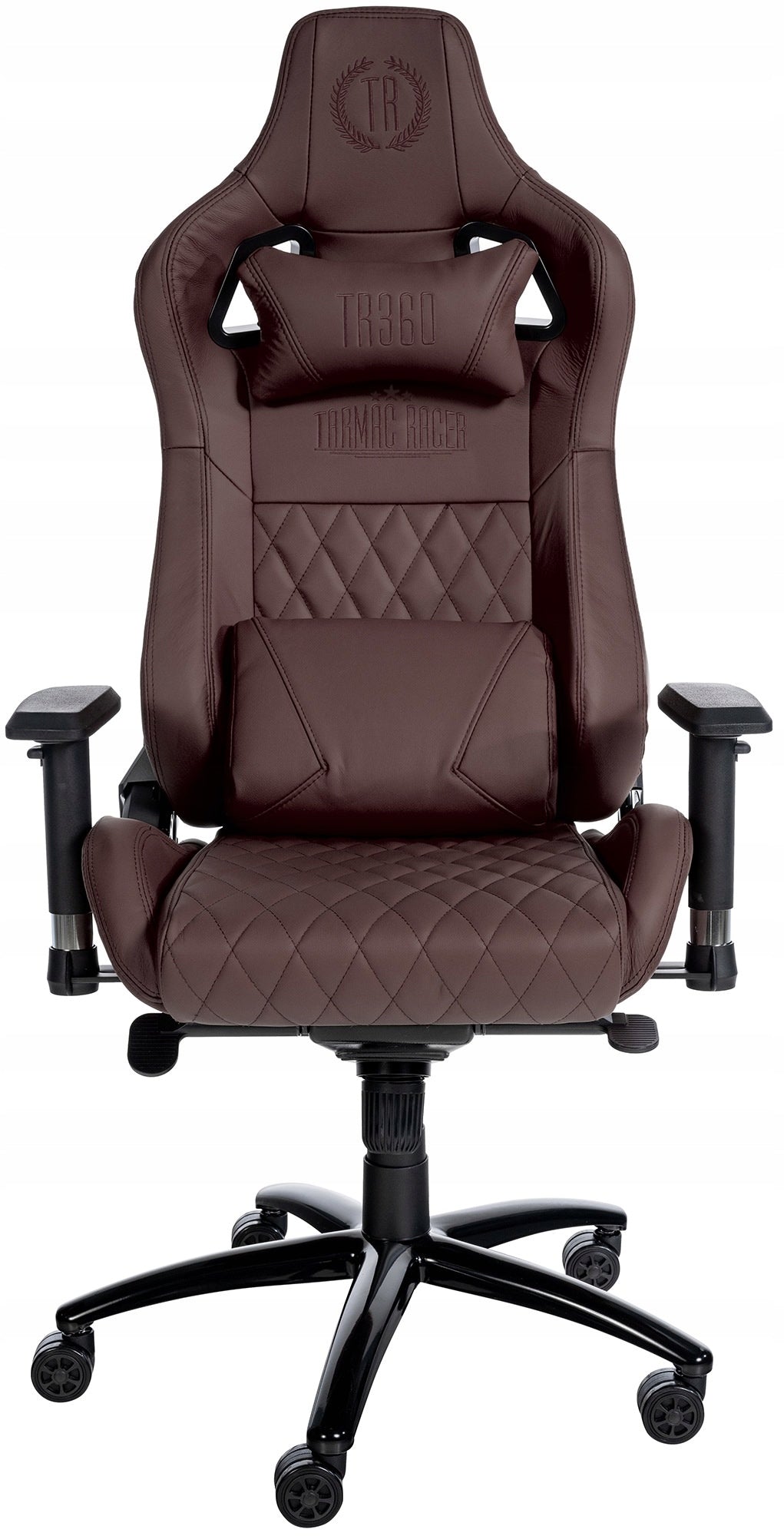 Office chair Keren genuine leather, brown Furniture depth 64 cm