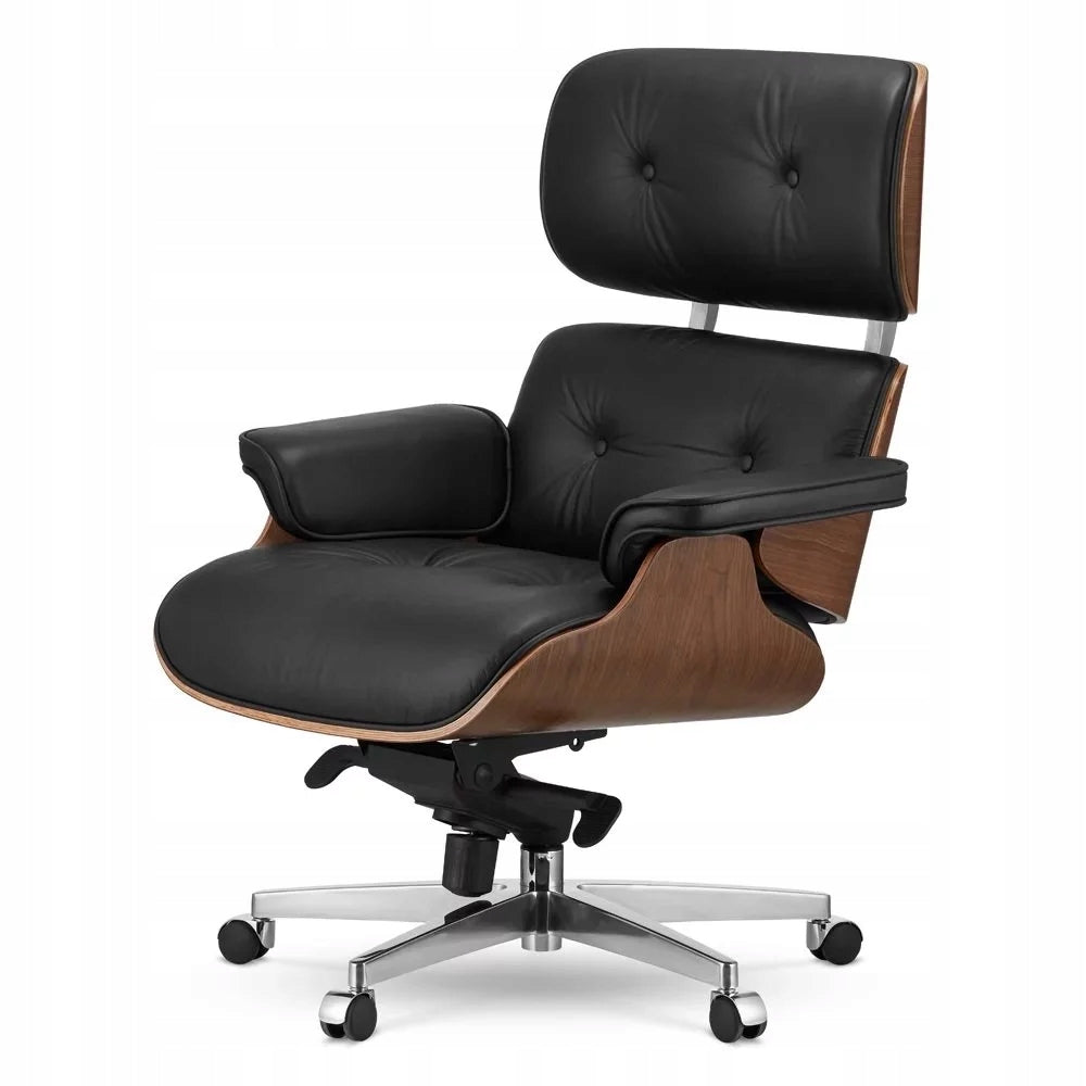Office chair Lounge chair white leather light walnut Tre eames o Brand DotDesign