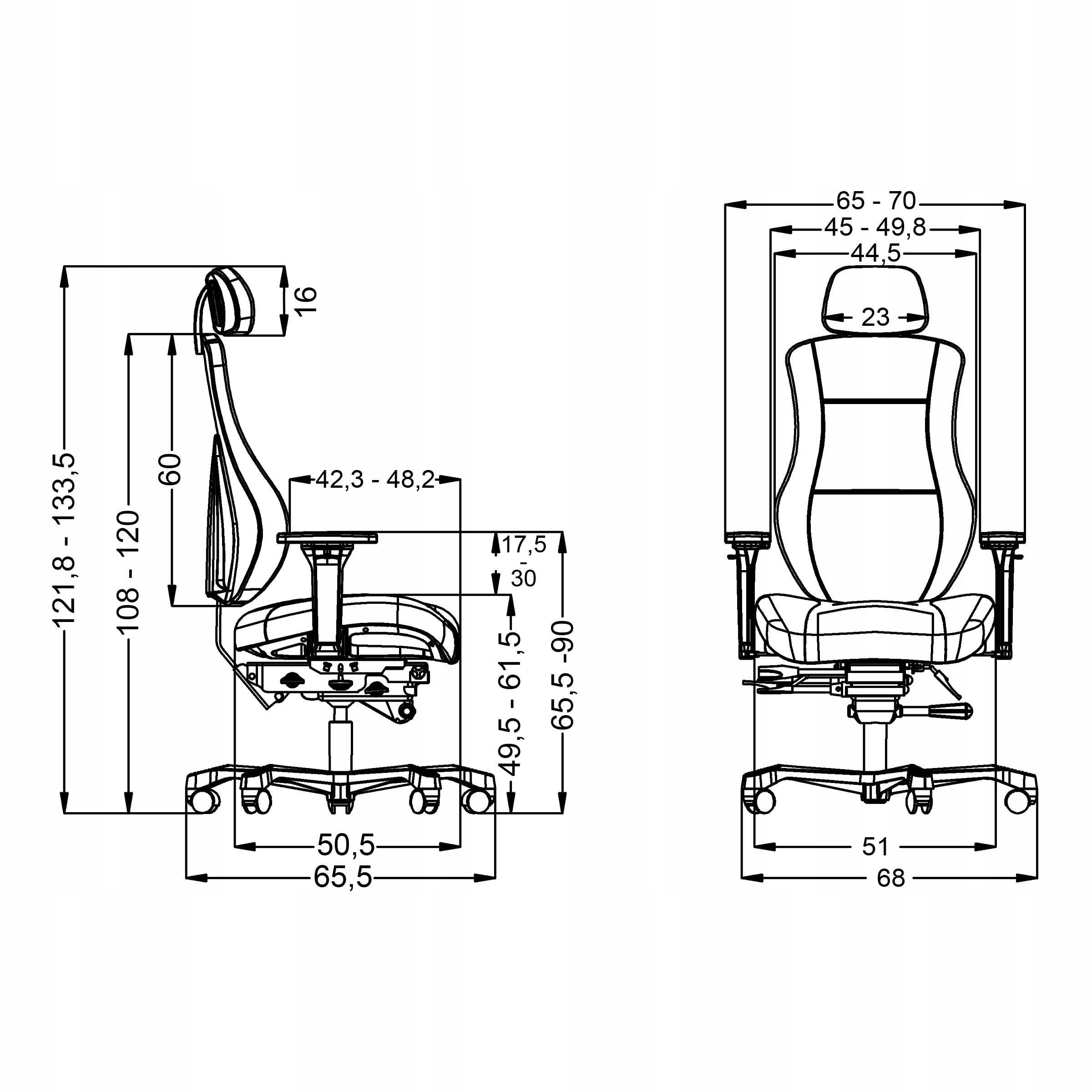 Office chair Material 150 kg ERGONOMIC with headrest Spacetronik Packaging status original