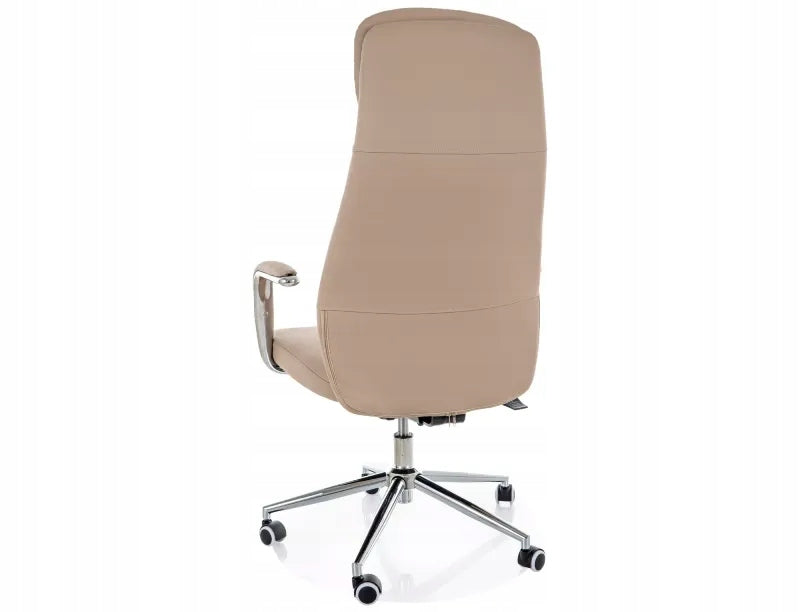 Office chair Q-05 swivel adjustable headrest chair office faux leather beige Brand Signal