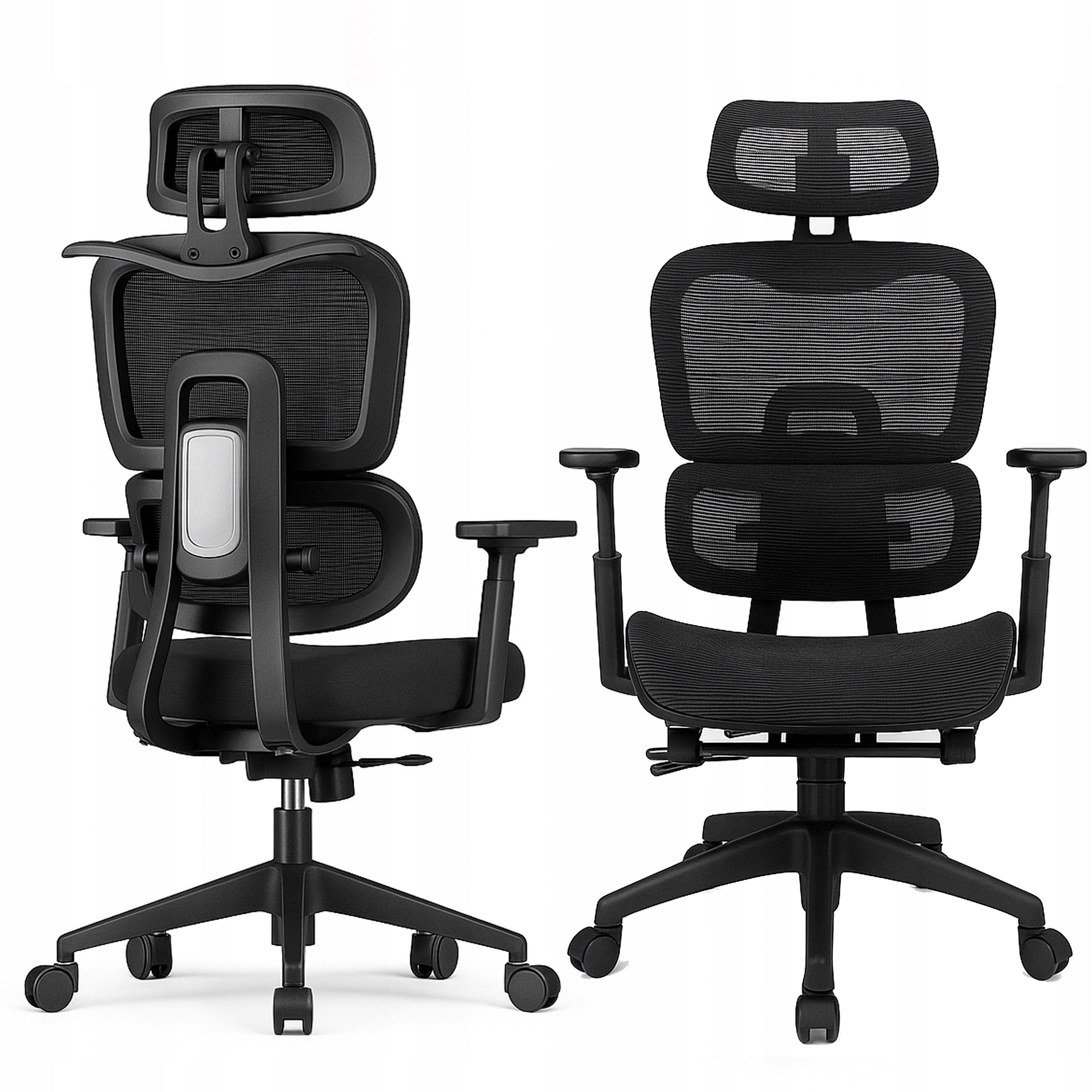 Office chair REZINO ergonomic swivel black micro mesh adjustment Packaging status original