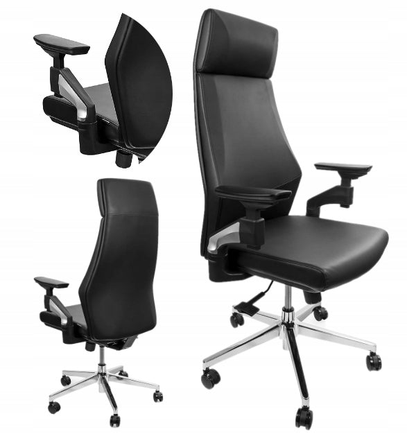 Office chair Rell black chrome eco leather house room