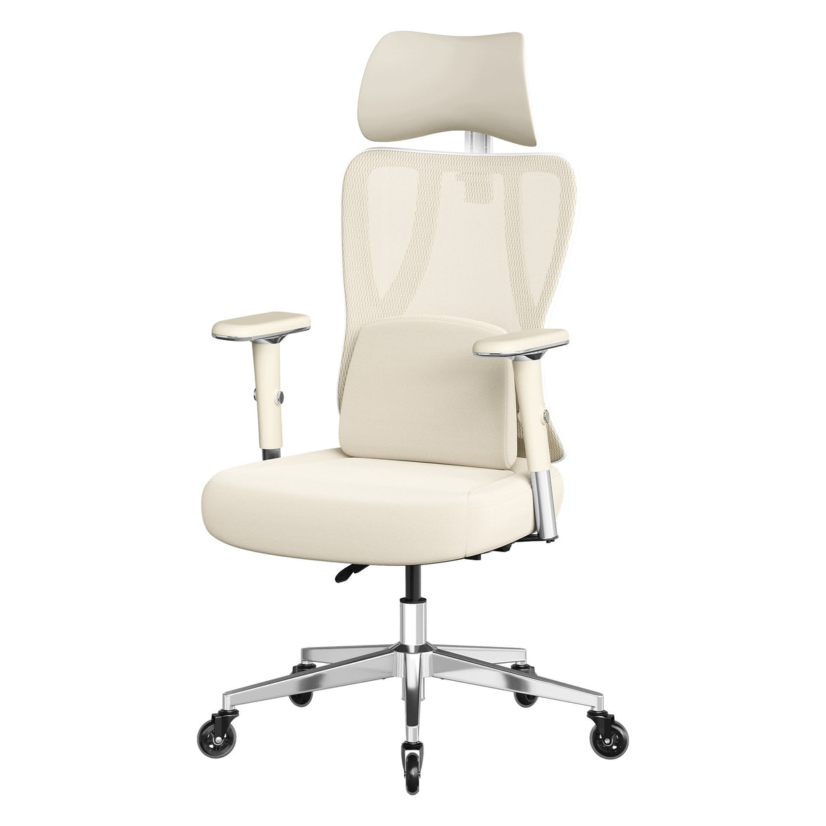 Office chair Songmics ergonomic mesh up to 150 kg beige and white