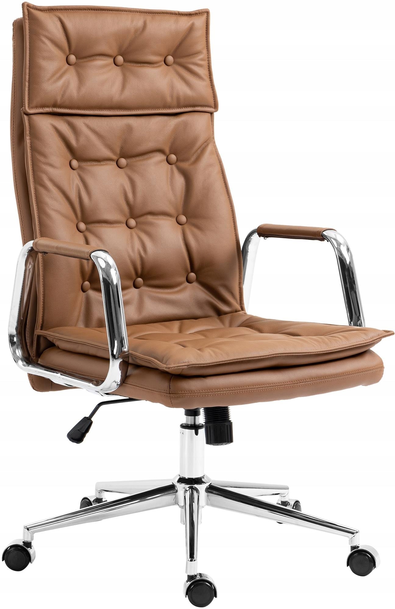 Office chair Sotira genuine leather, light brown