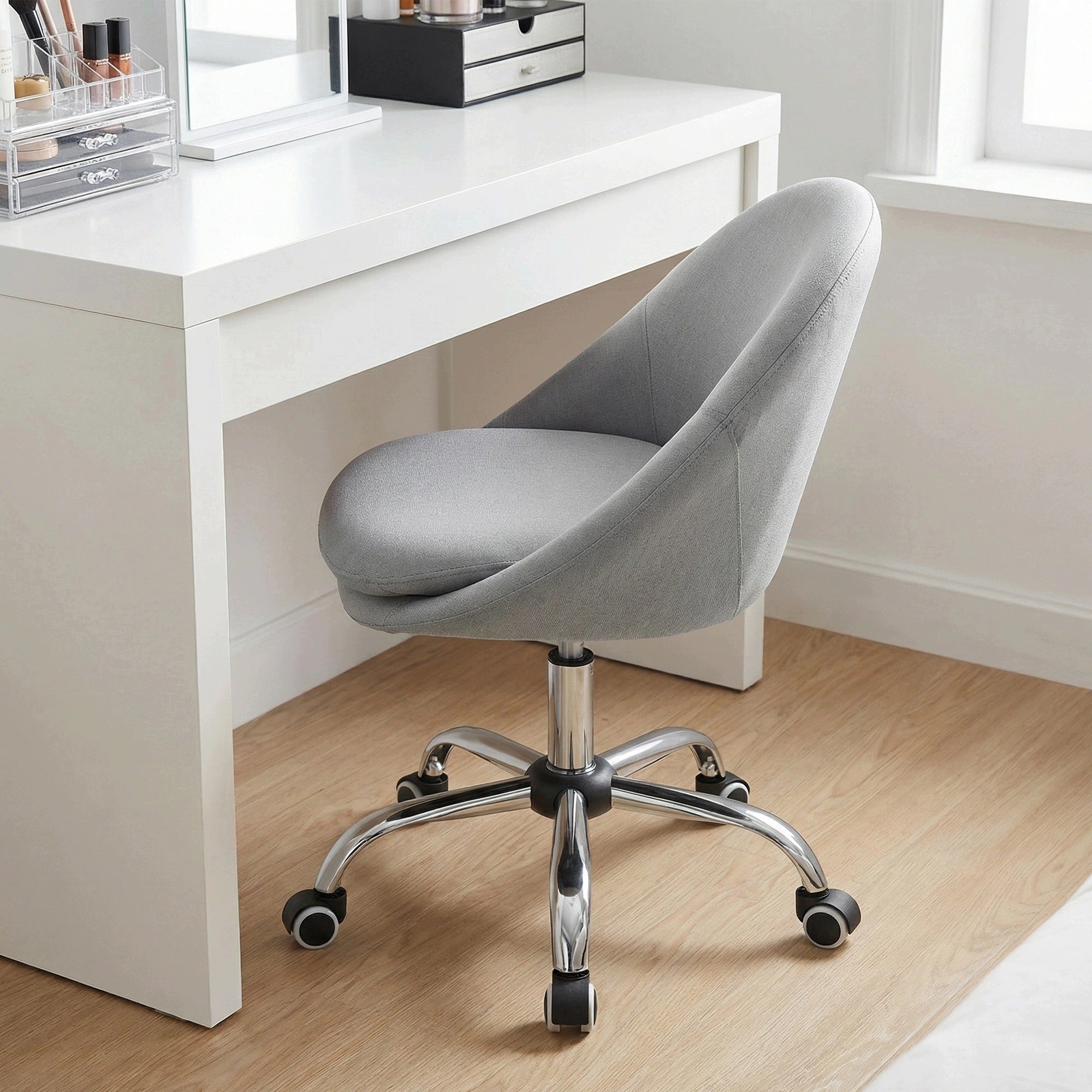 Office chair Swivel chair Upholstered linen and cotton Spacetronik grey Packaging status original