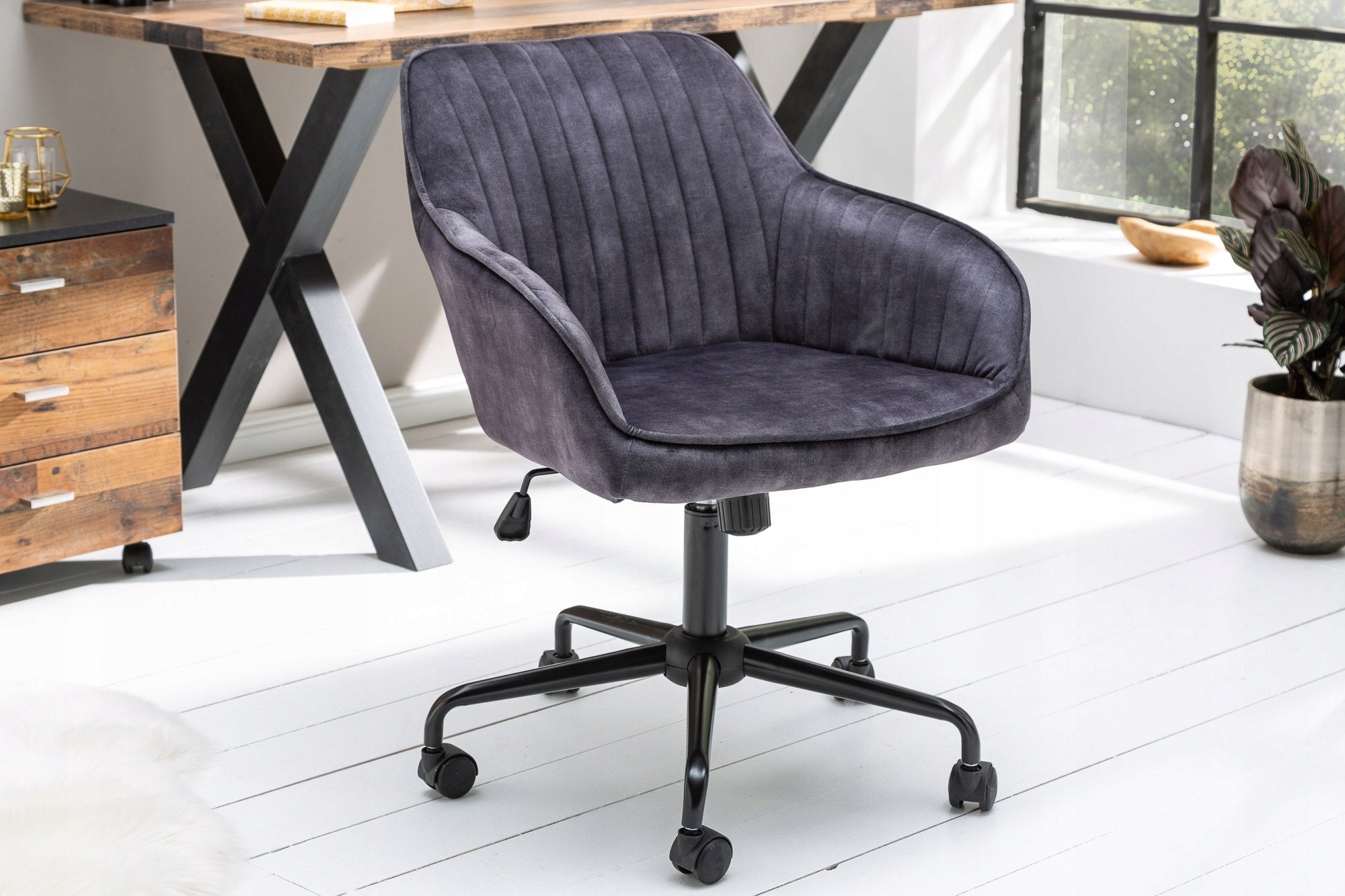 Office chair Turin dark grey velvet 40305 EAN (GTIN) 4250243593647