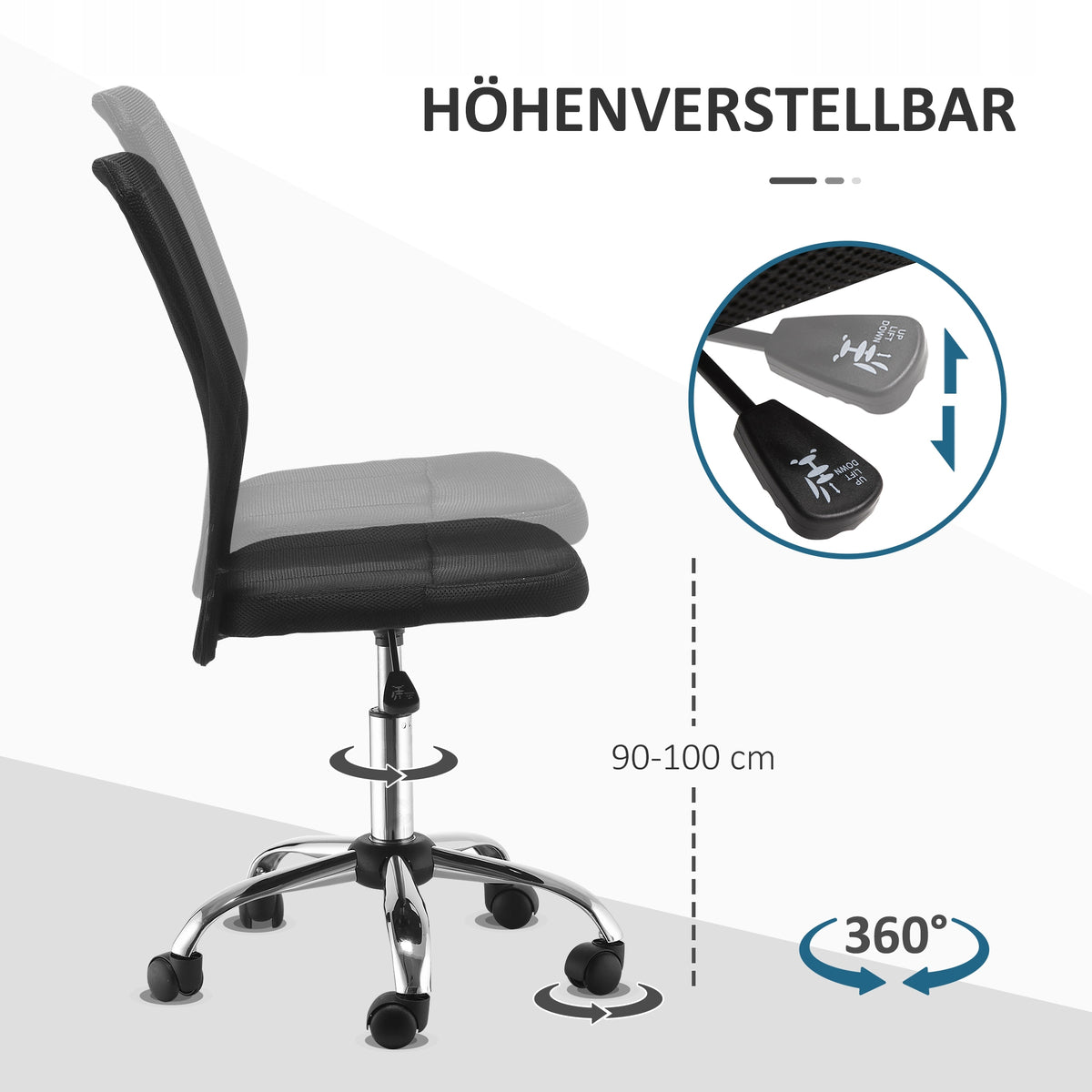 Office chair Vinsetto 921-226BK 43x58x100 cm black Manufacturer code 921-226BK