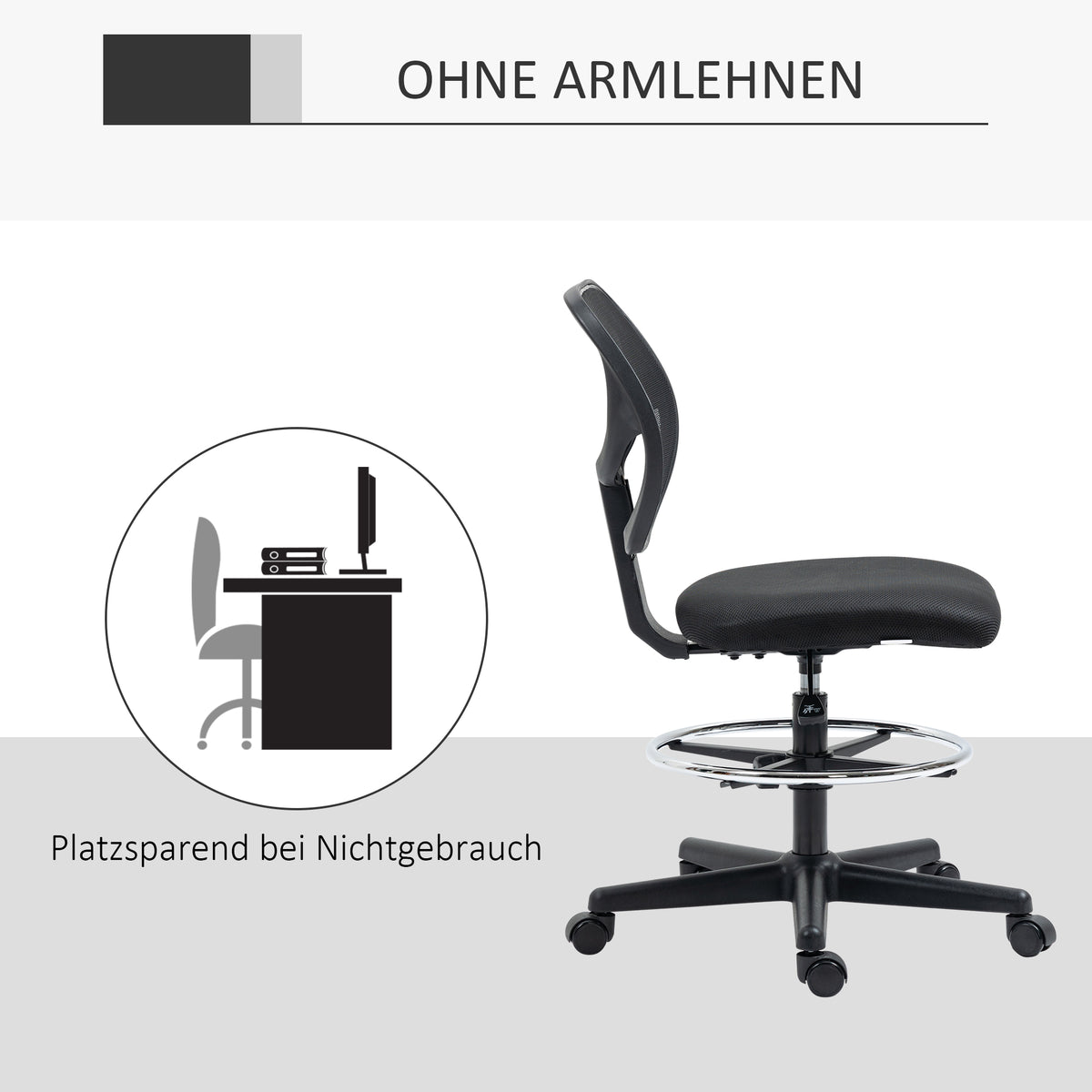 Office chair Vinsetto 921-631V00BK 59x61x113 cm black Brand Vinsetto