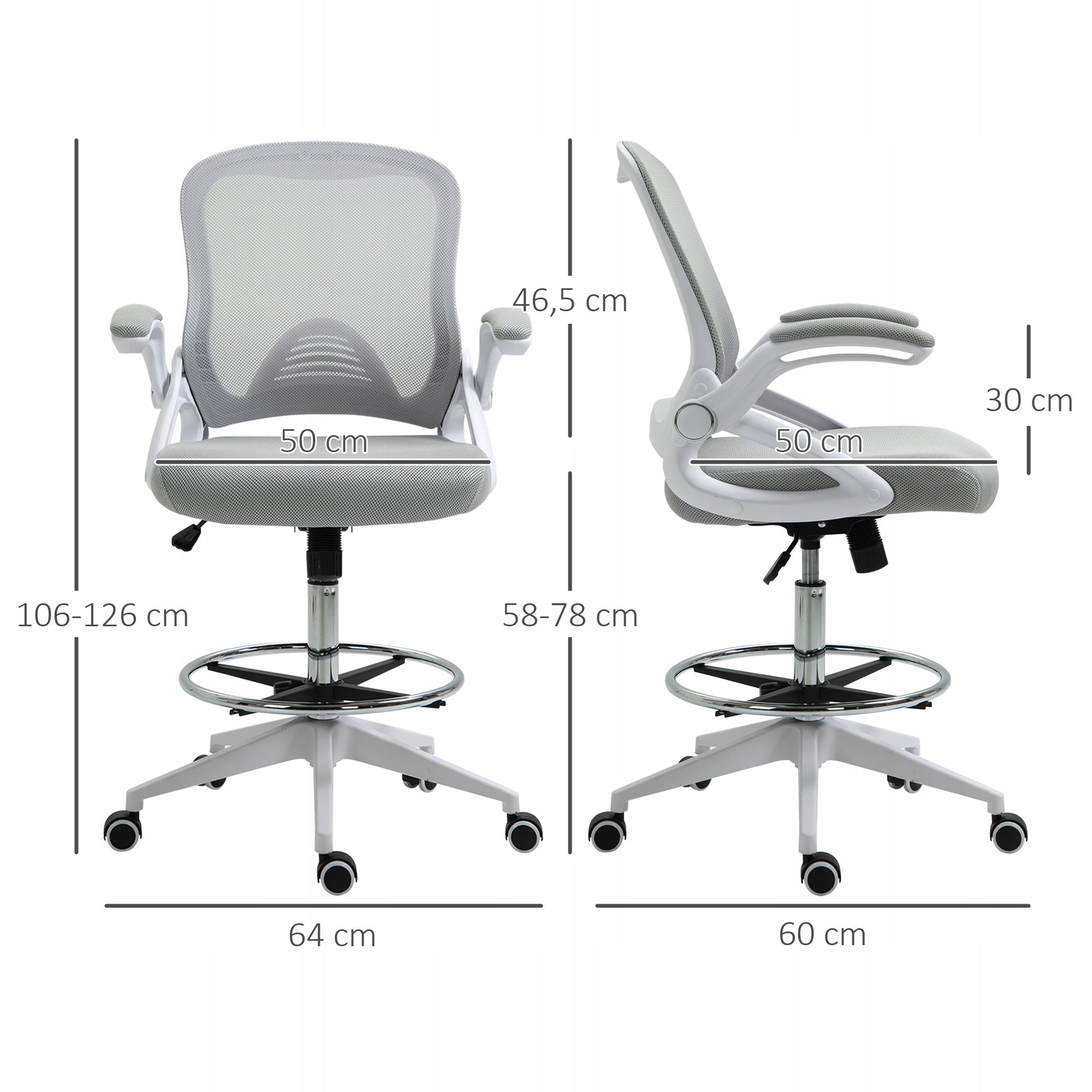 Office chair Vinsetto, office chair, standing function, with footrest Brand Vinsetto