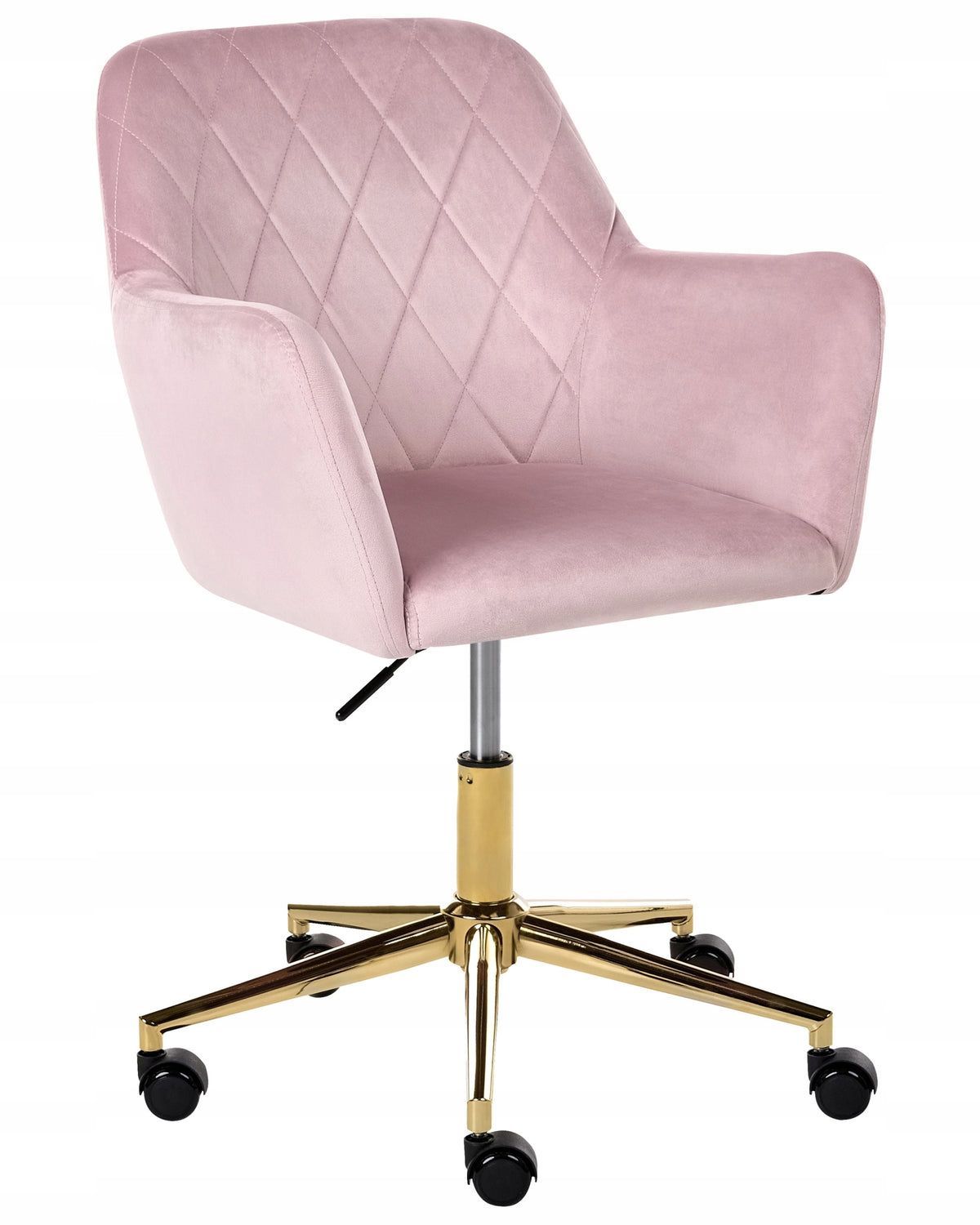 Office chair adjustable armchair quilted backrest pastel pink