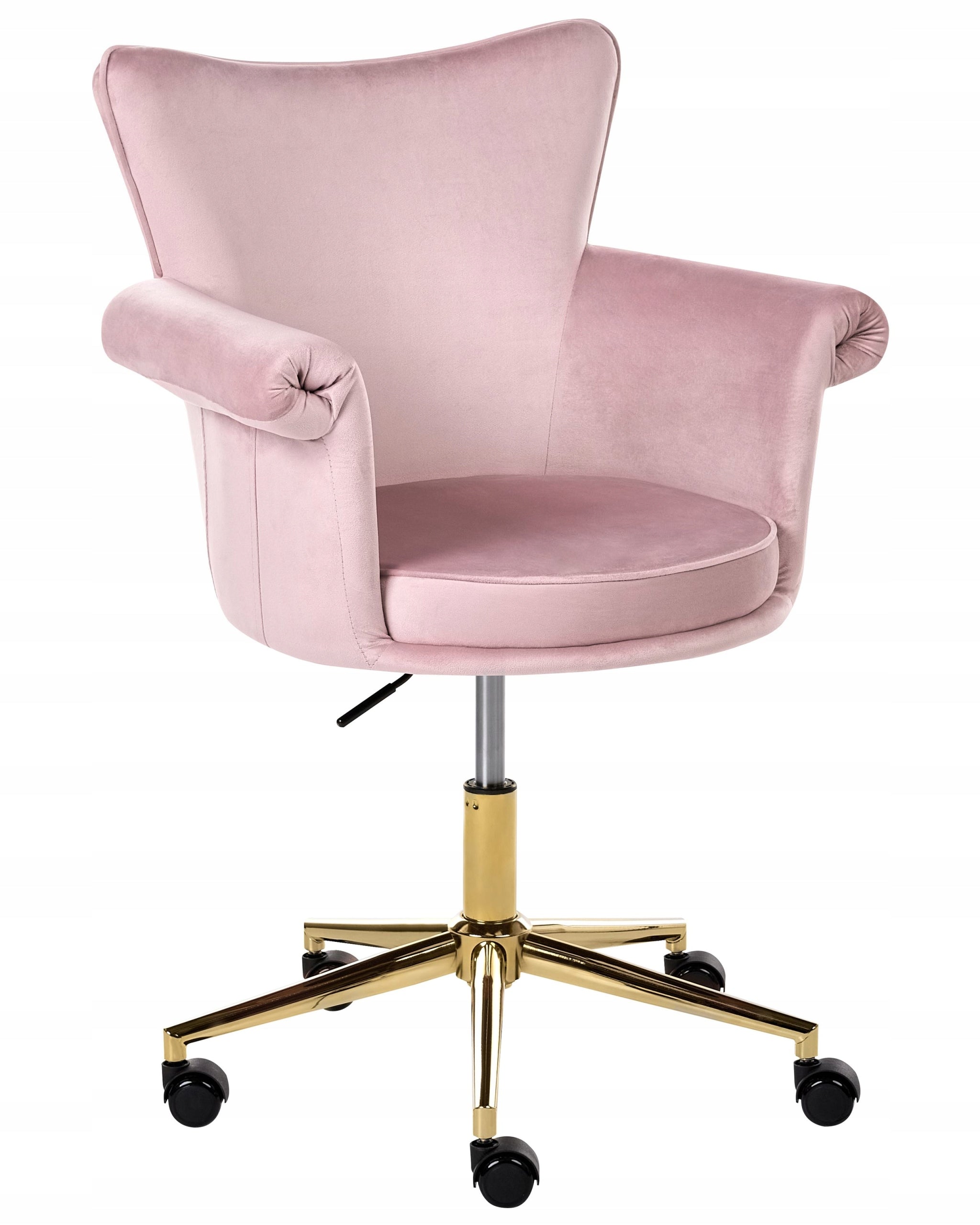 Office chair adjustable armchair rounded armrests pastel pink