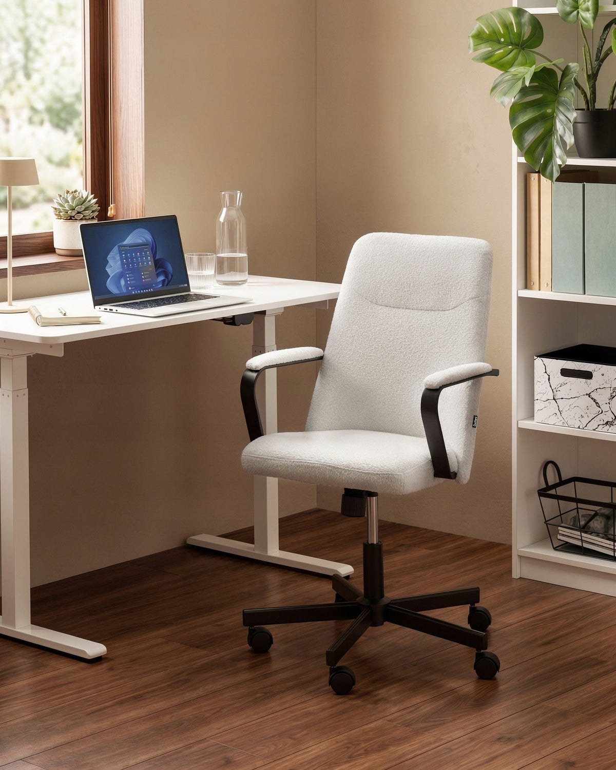 Office chair adjustable boucle white Packaging status original