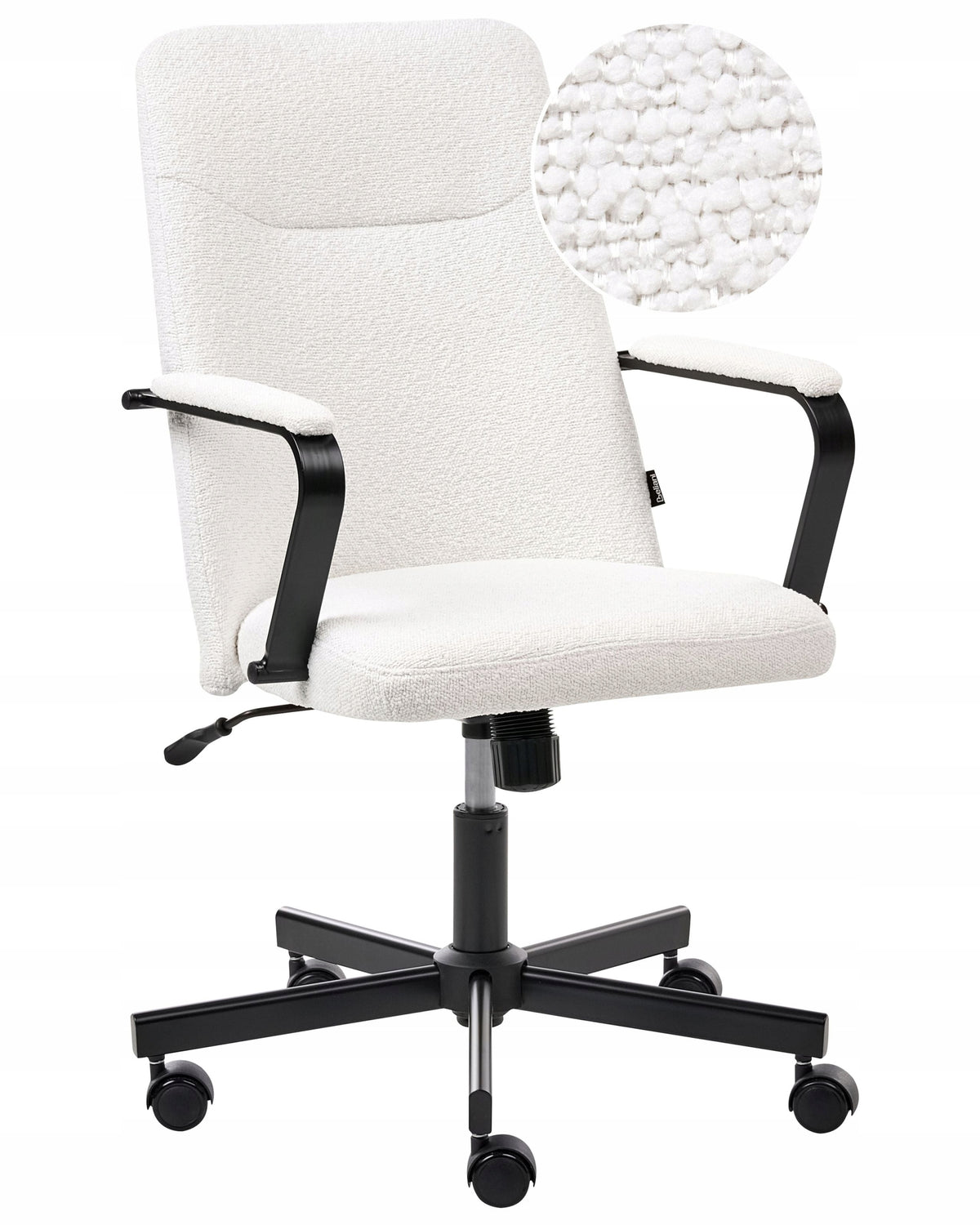 Office chair adjustable boucle white
