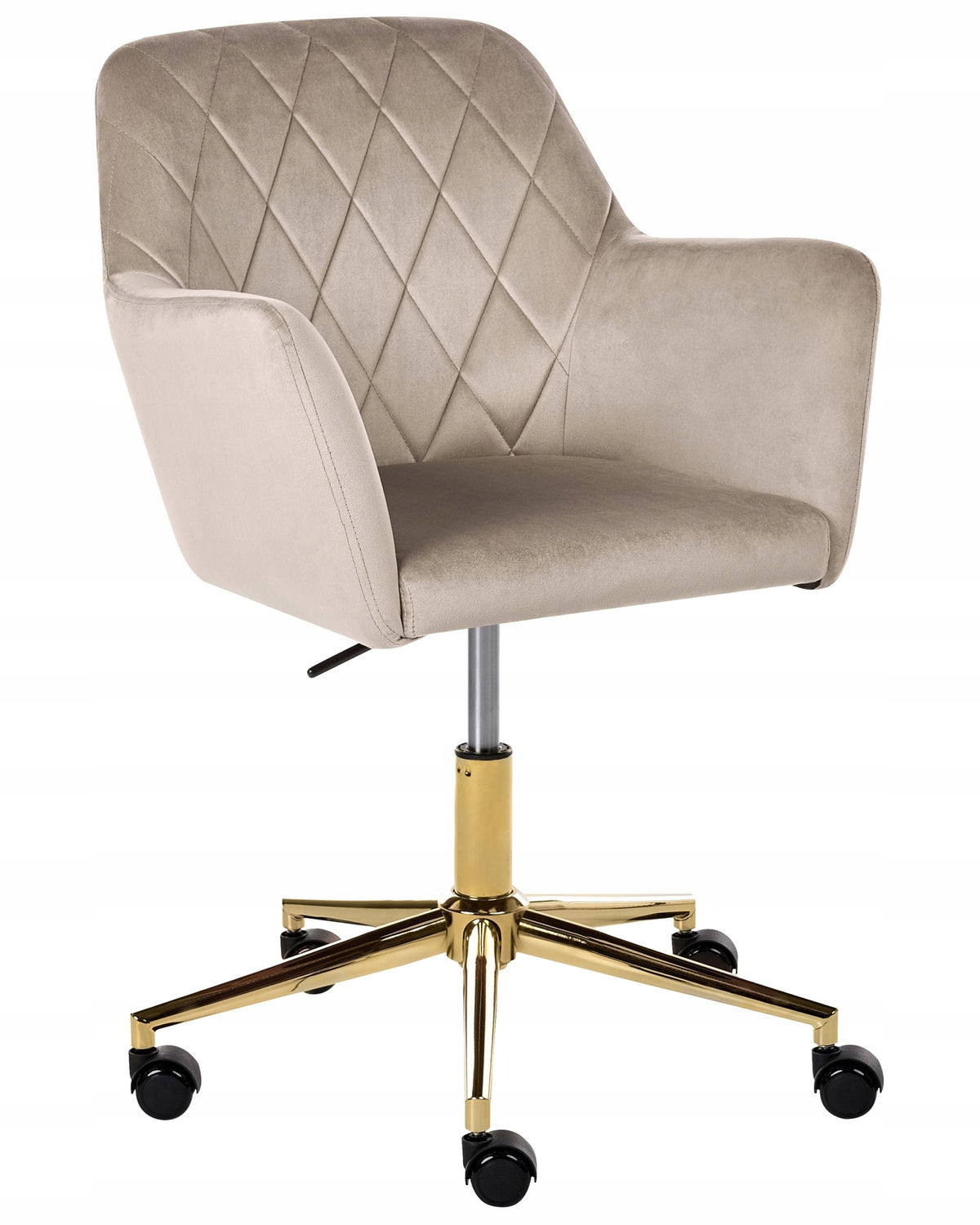 Office chair adjustable chair quilted backrest beige and gray
