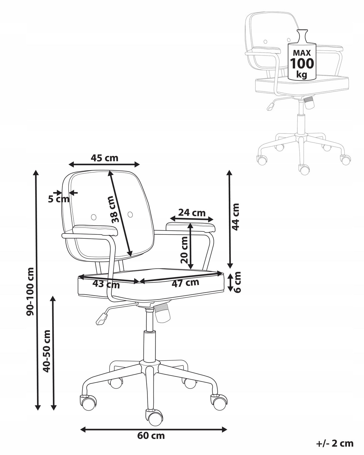 Office chair adjustable fabric light brown Medical device no
