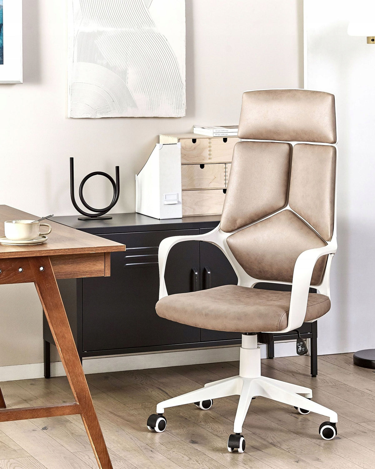 Office chair adjustable suede eco-friendly sand beige Packaging status original