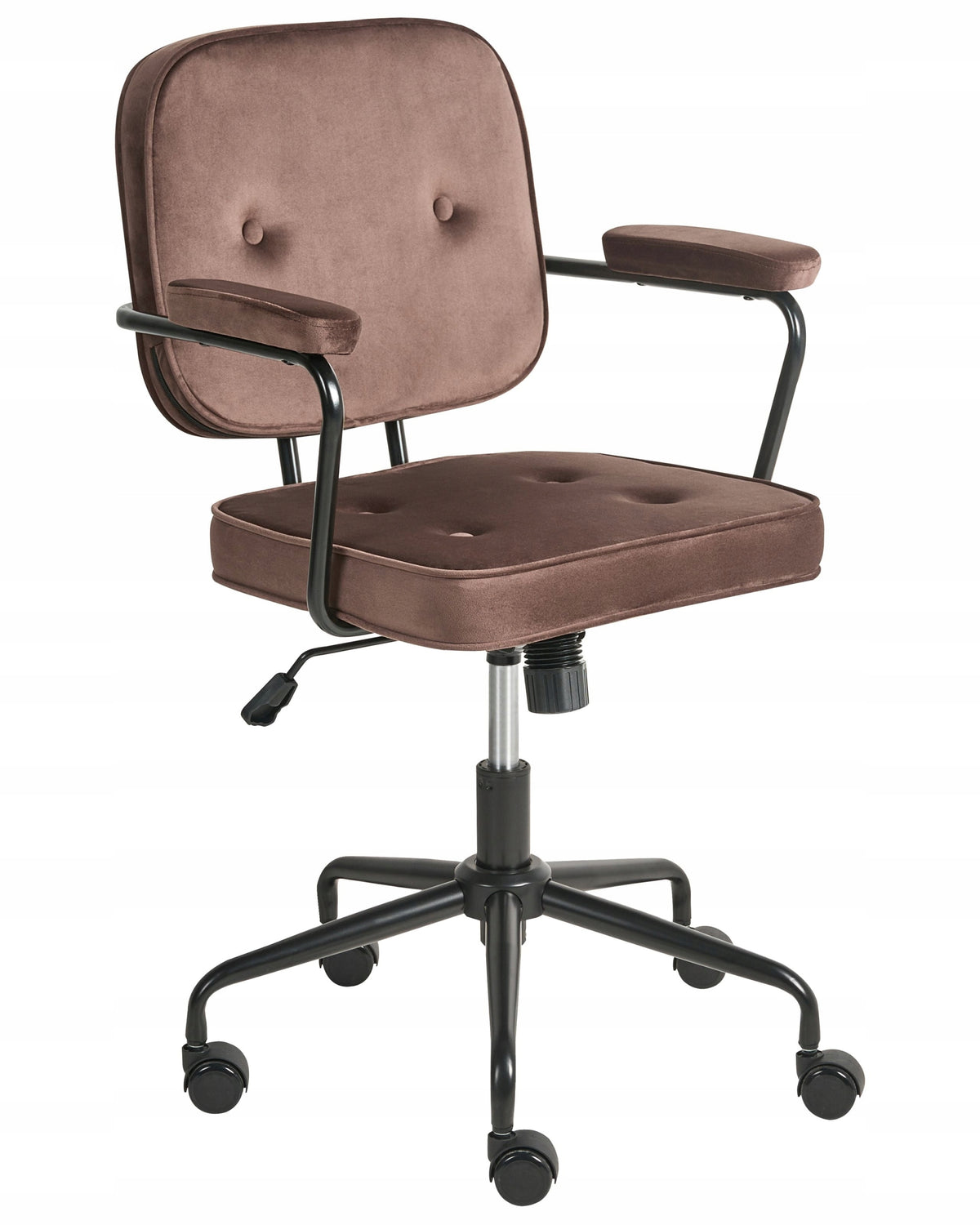 Office chair adjustable velour brown
