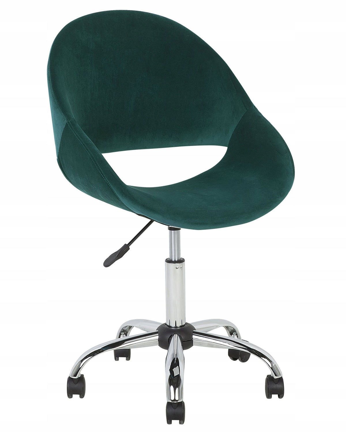 Office chair adjustable velour green