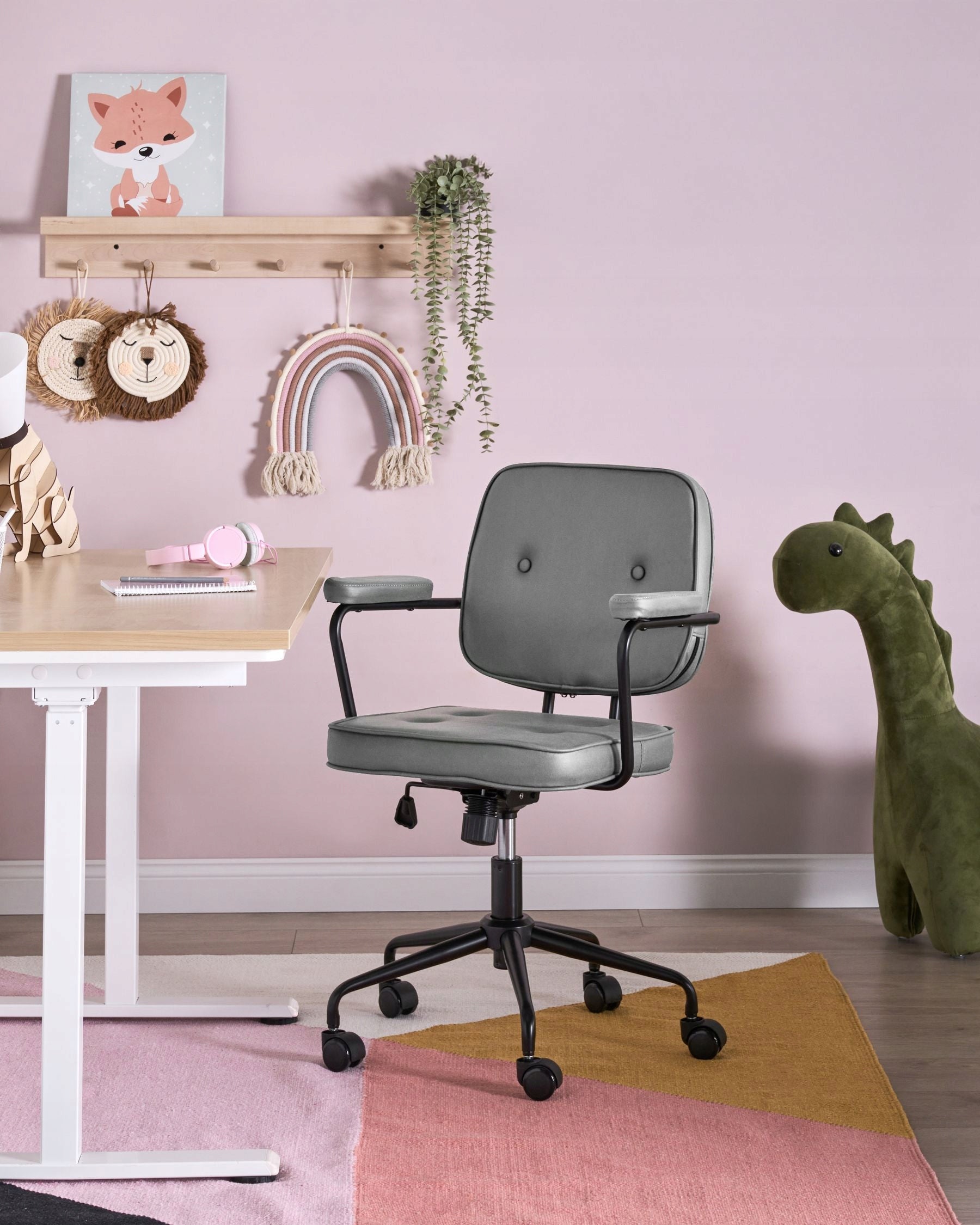 Office chair adjustable velour grey Packaging status original