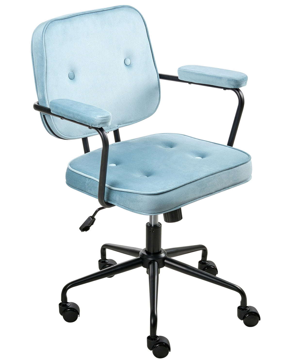 Office chair adjustable velour light blue