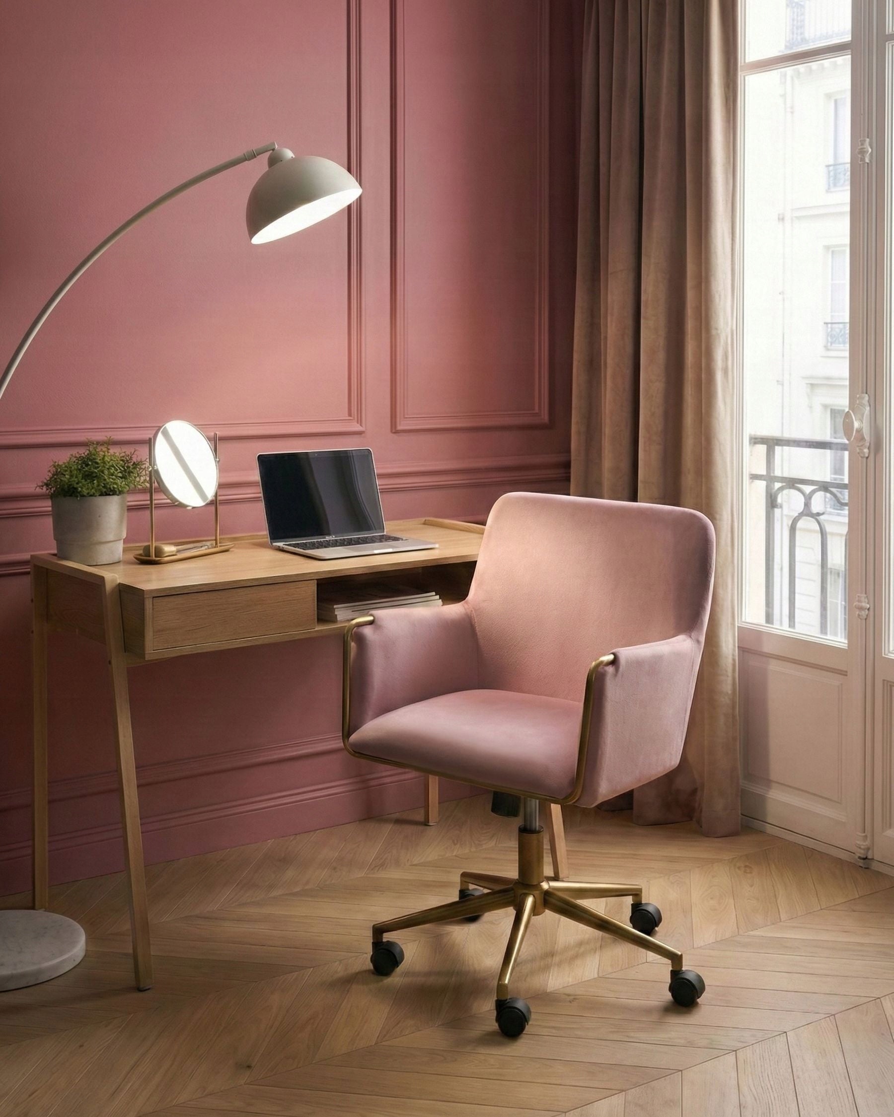 Office chair backrest velour pastel pink Packaging status original