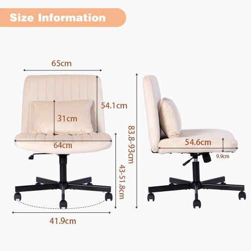 Office chair beige adjustable swivel without armrests Manufacturer code 9008918912942