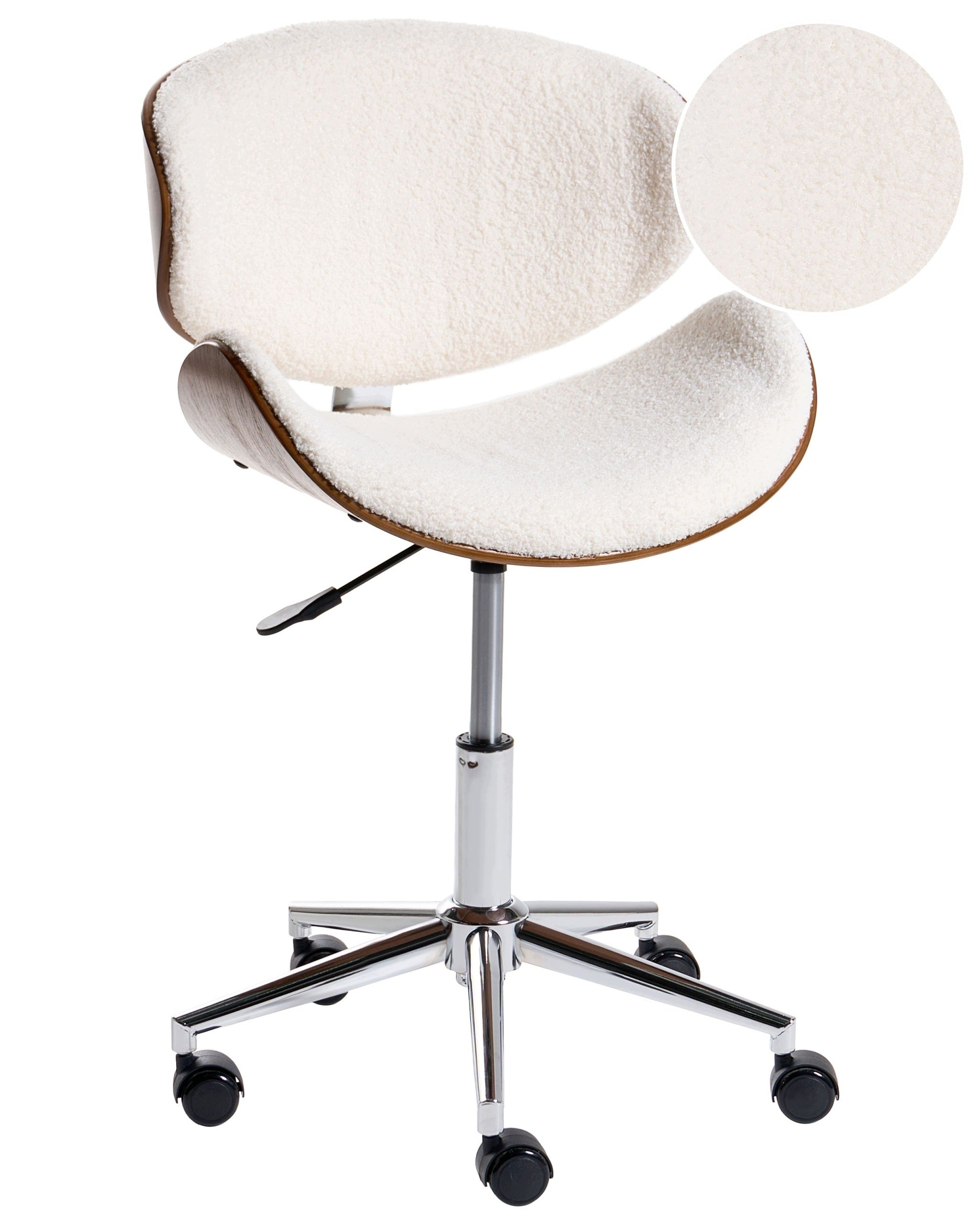 Office chair boucle swivel white