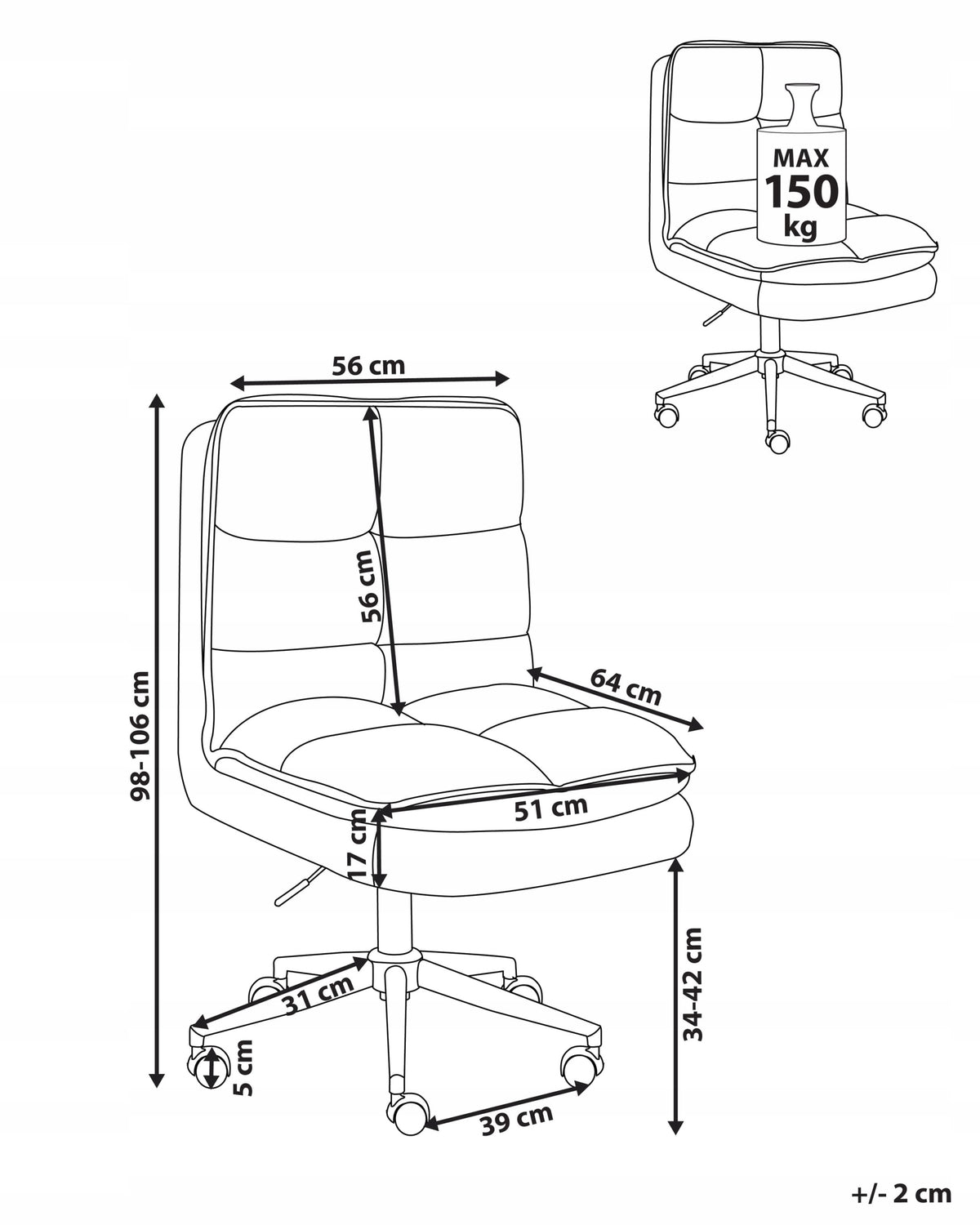 Office chair boucle white Medical device no