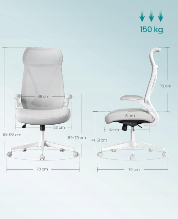 Office chair, ergonomic backrest, adjustable 150 kg SONGMICS OBN088GD01 Manufacturer code OBN088GD01