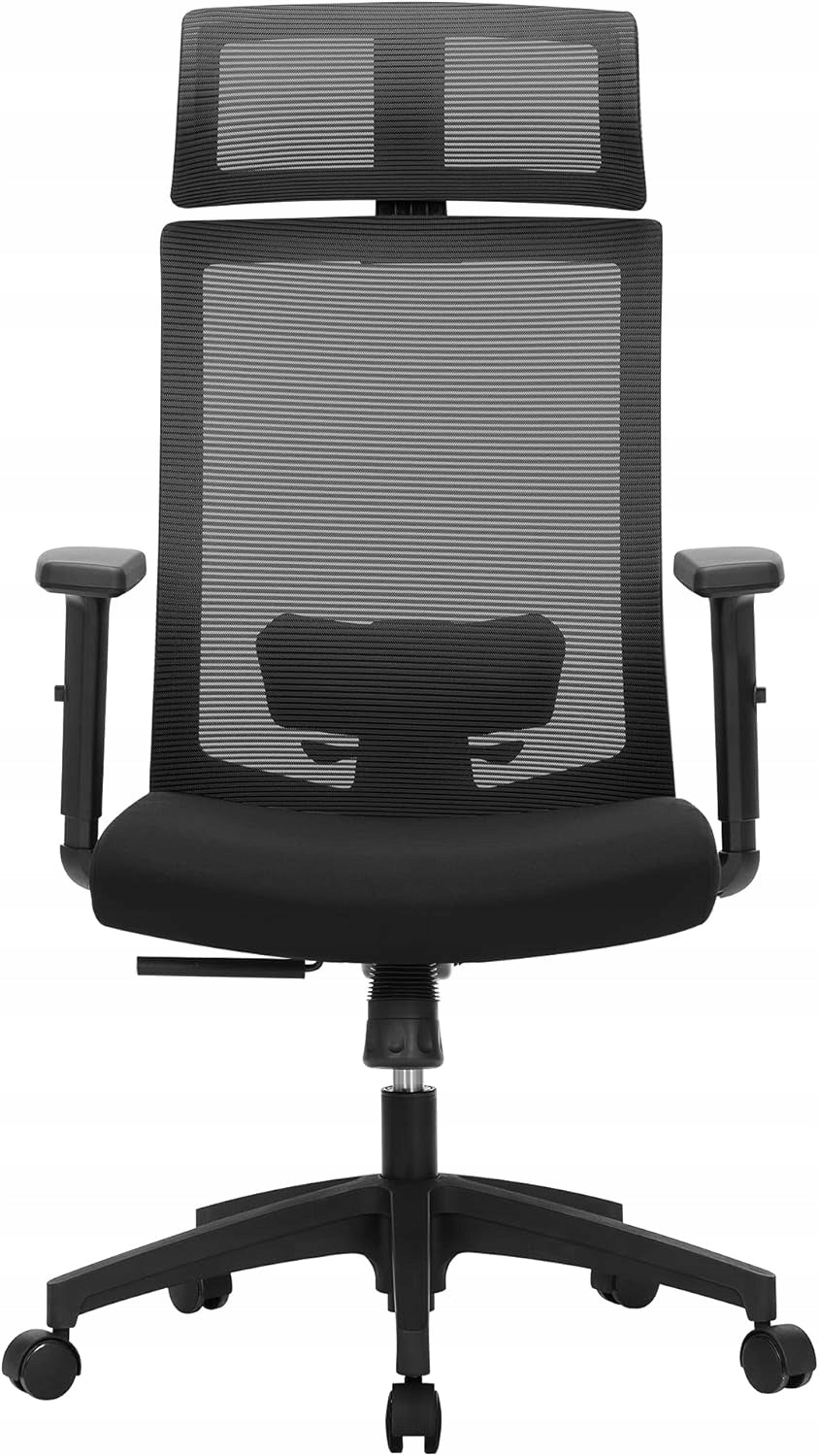 Office chair ergonomic seat rotation 360° headrest armrest black