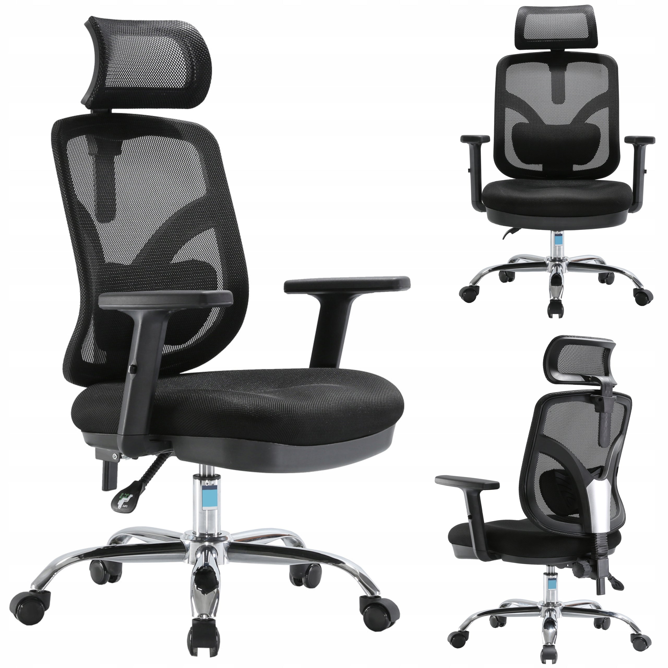 Office chair ergonomic swivel chair black adjustable BHP 150KG M56