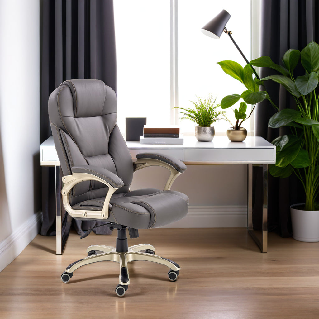 Office chair ergonomic swivel chair for desk ash DESMOND Brand Halmar