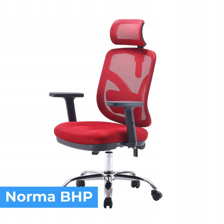 Office chair ergonomic swivel chair red adjustable BHP M56 Medical device no