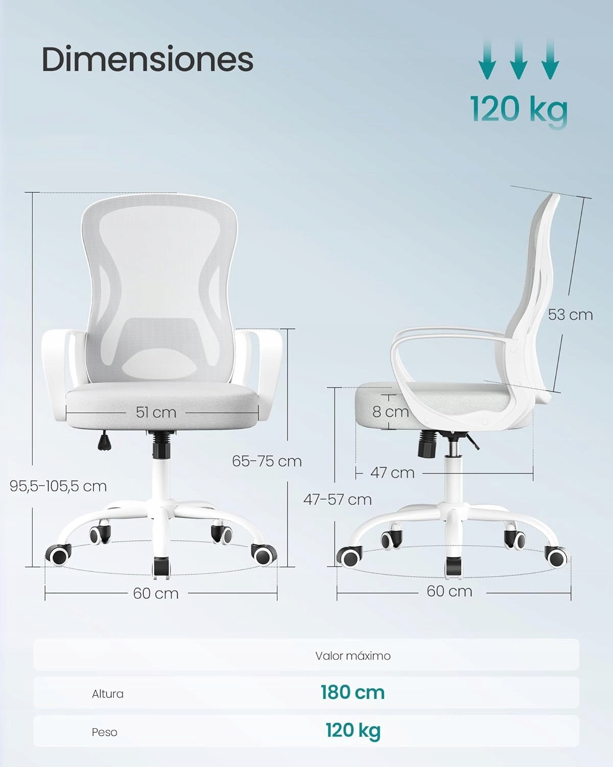 Office chair folding armrests with mesh upholstery ergonomic Brand Songmics
