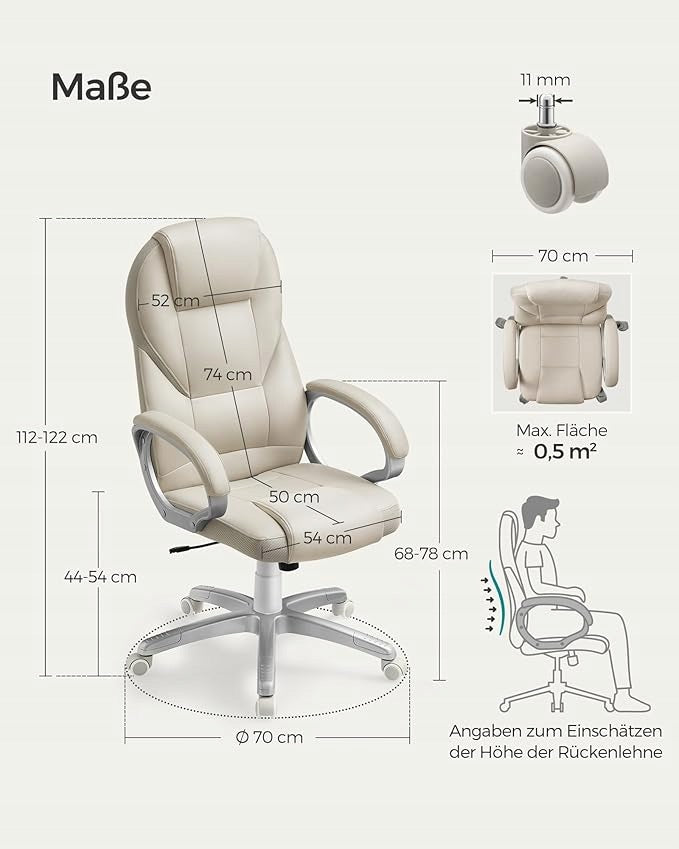 Office chair, gaming chair, ergonomic director's chair, swivel Brand Songmics