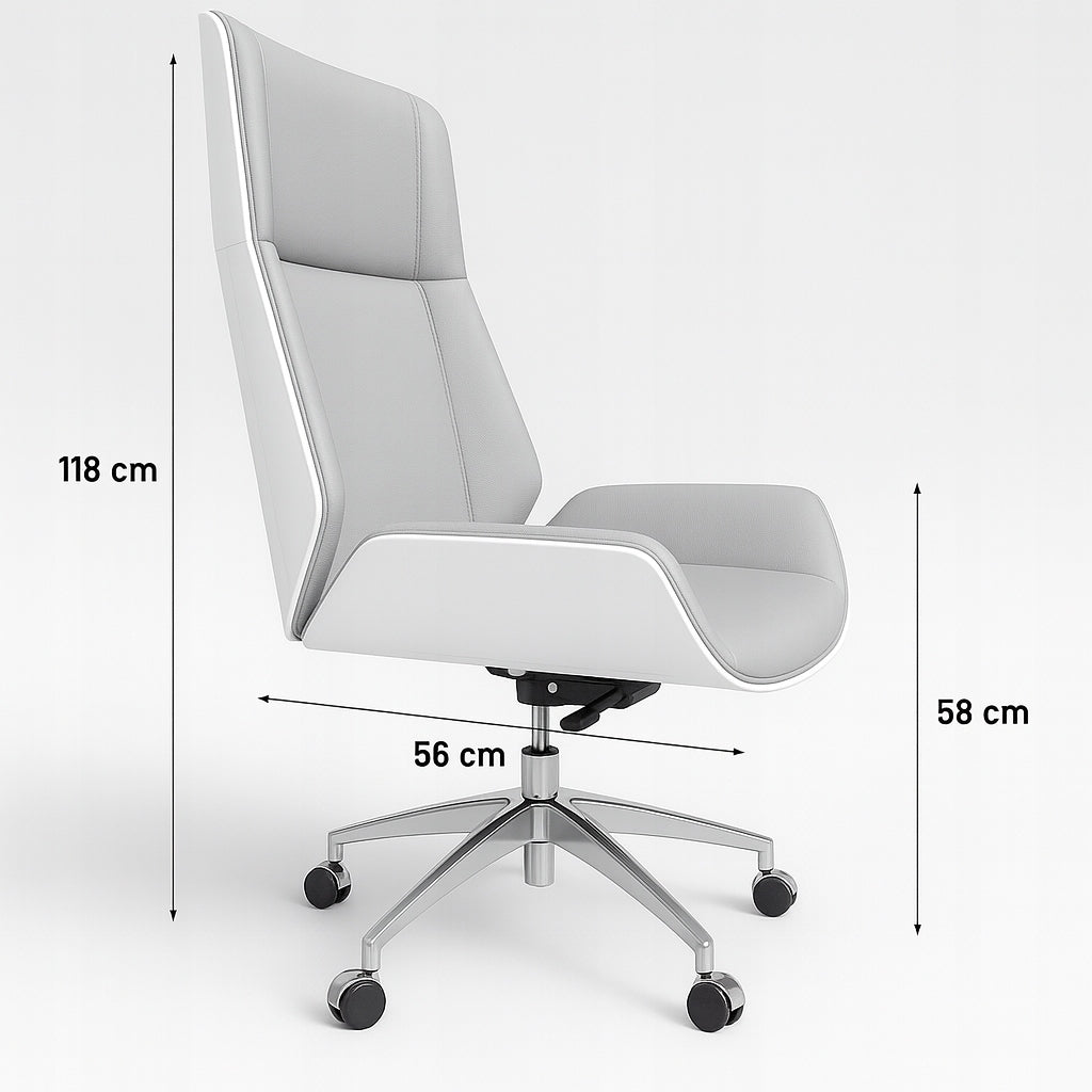 Office chair glamour white silver swivel, modern Brand no brand