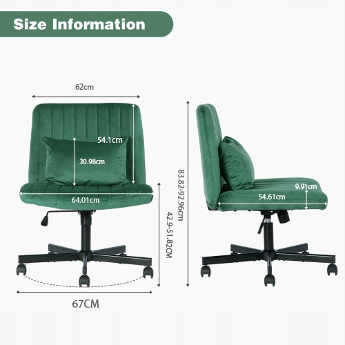 Office chair green adjustable swivel without armrests Packaging status original