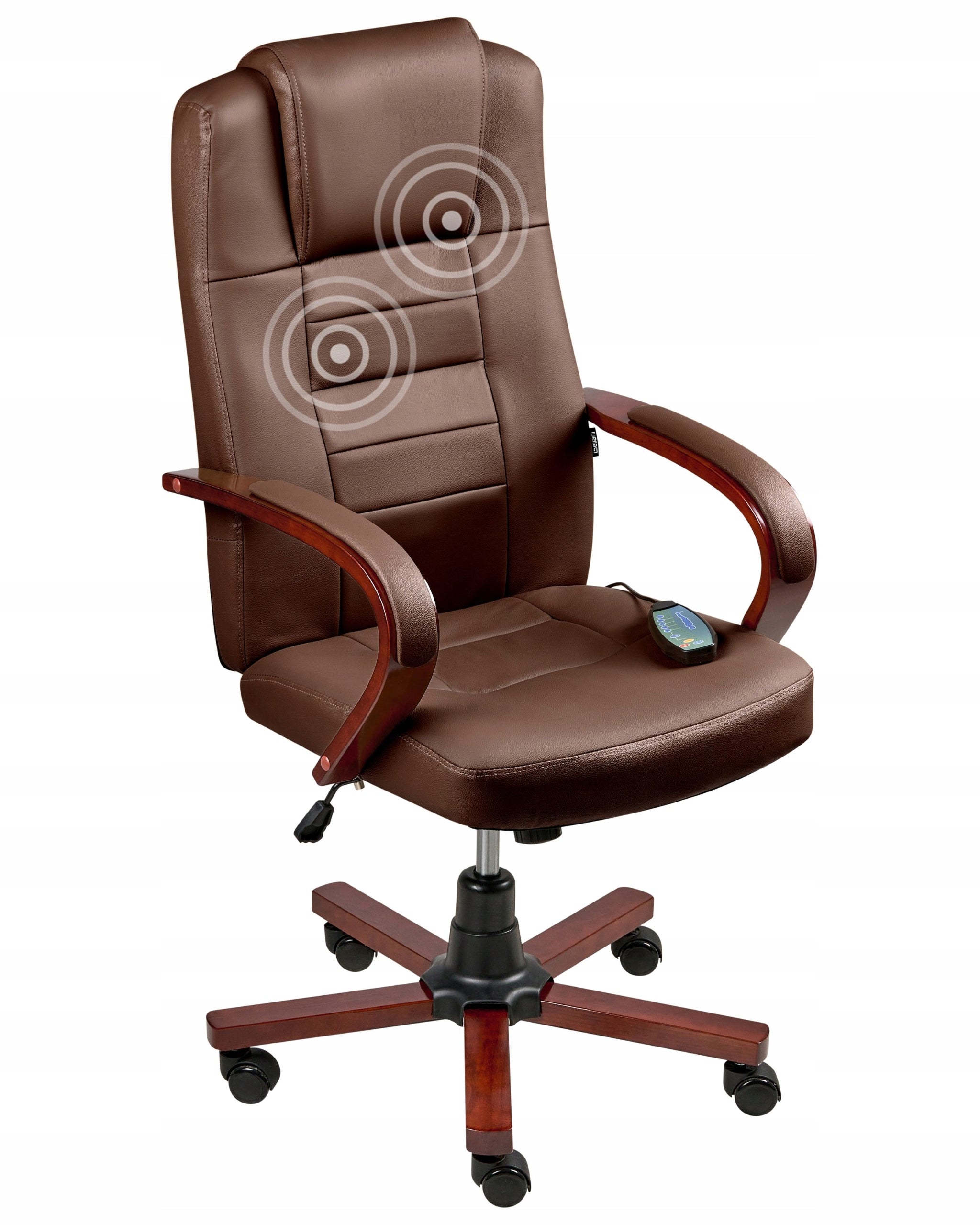 Office chair leather massage dark brown