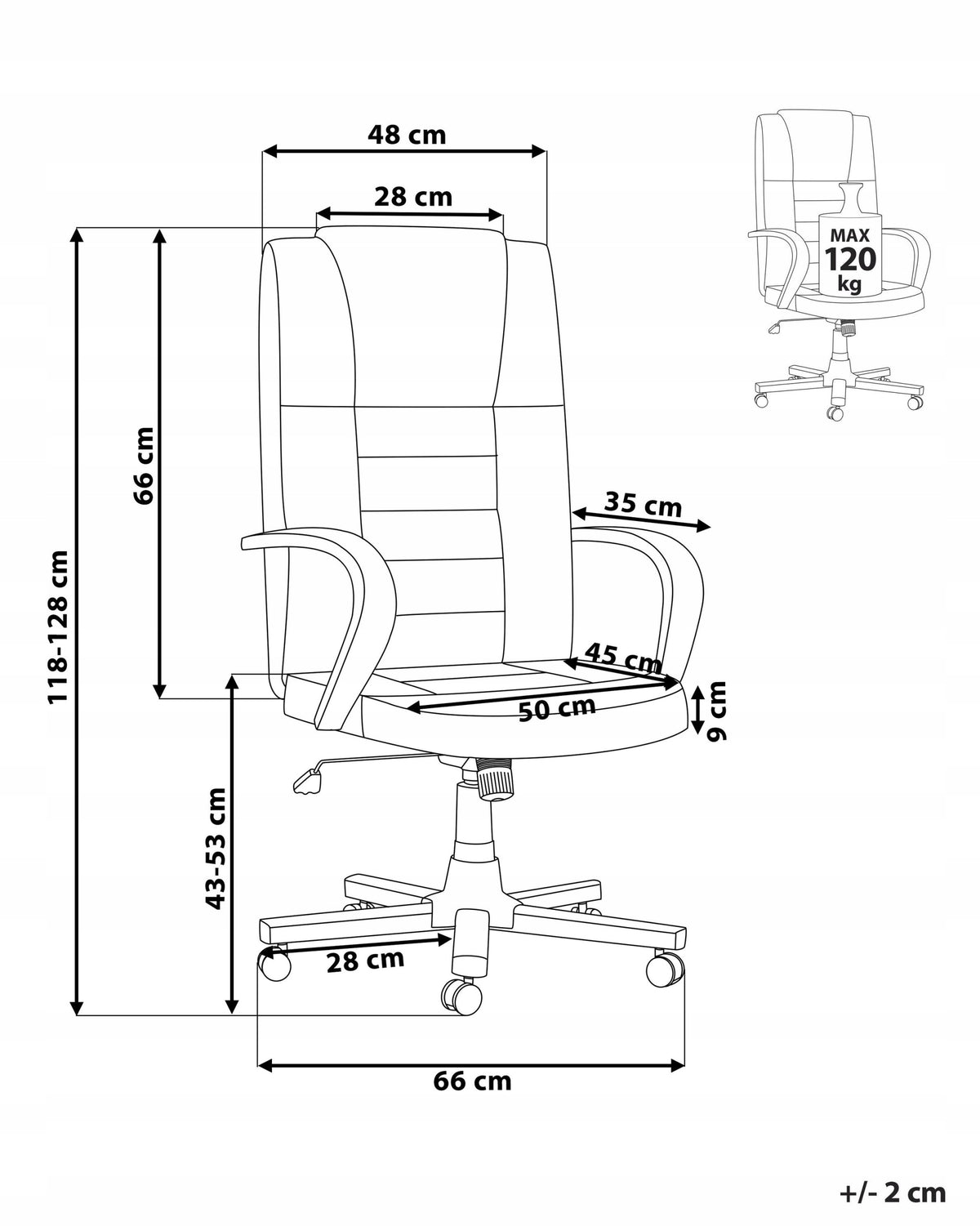 Office chair leather massage light brown Medical device no