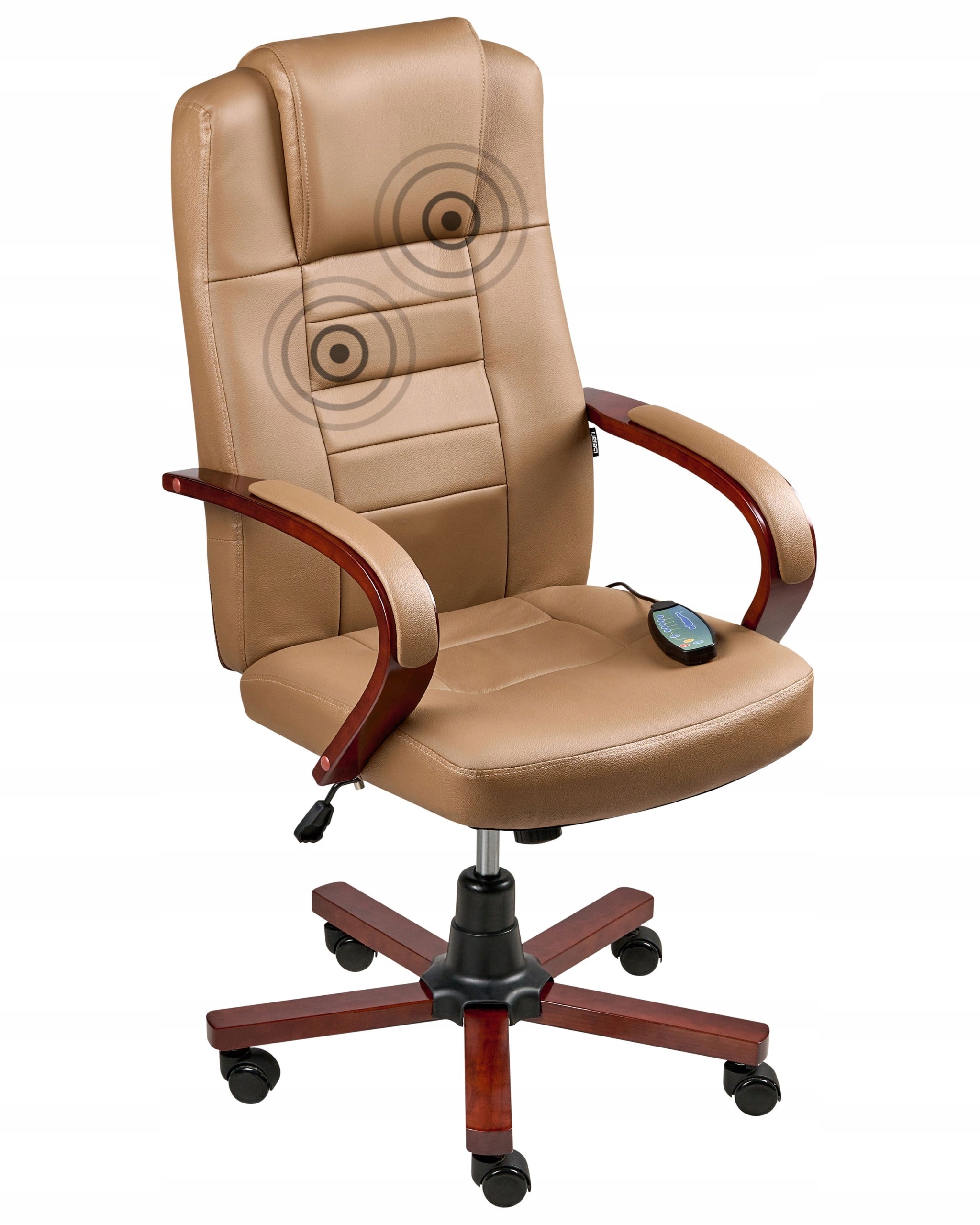 Office chair leather massage light brown