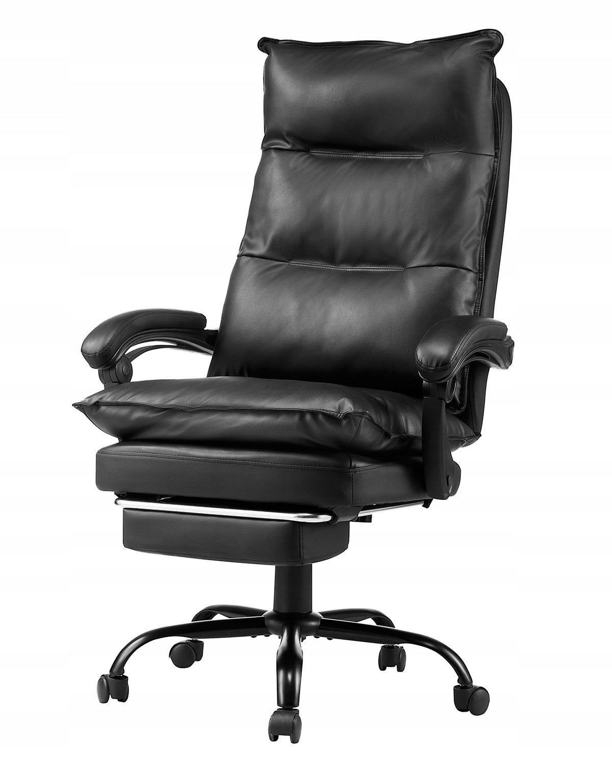 Office chair manager with footrest and lumbar cushion black