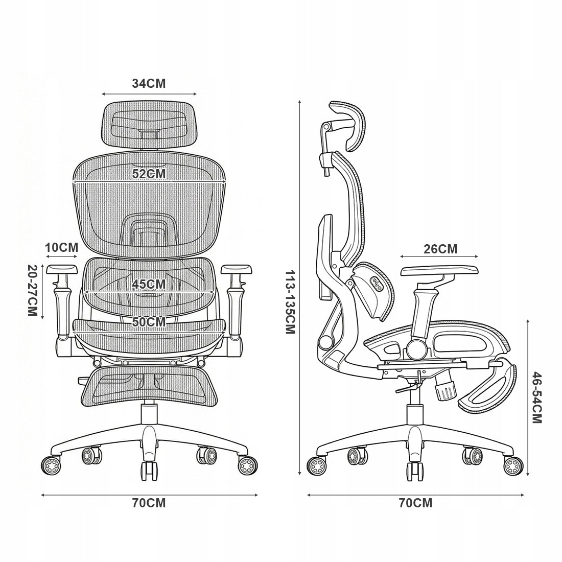 Office chair mesh on Wheels Rotary with FAN MASSAGE Spacetronik Medical device no