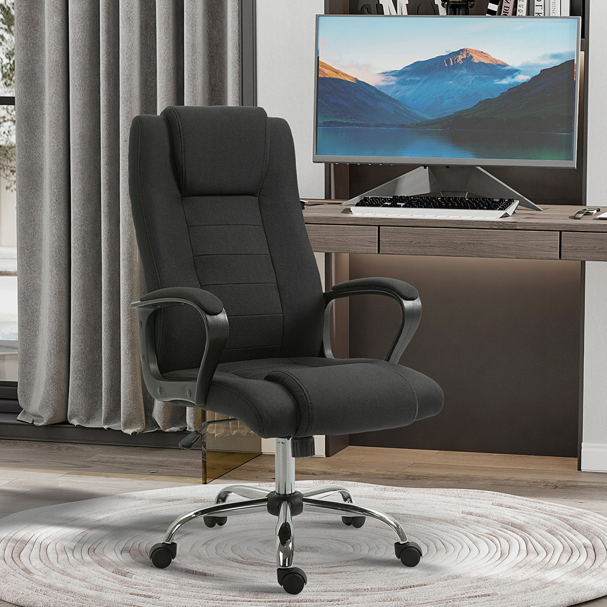 Office chair office chair with rocking function artificial linen Brand Vinsetto