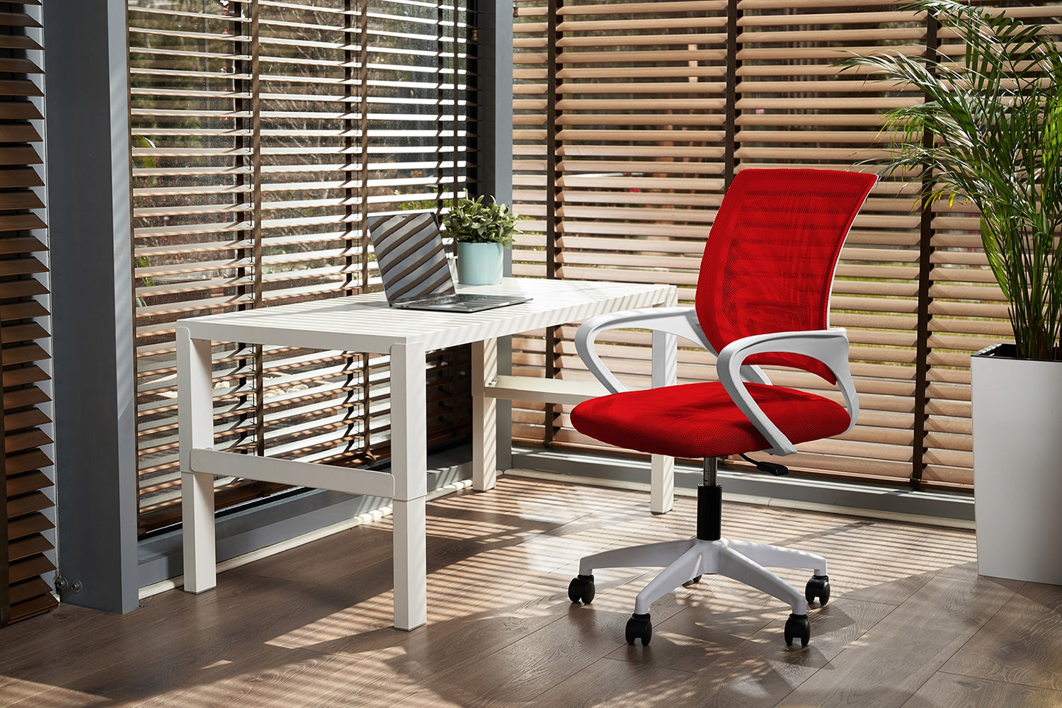 Office chair on wheels SWIVEL ergonomic desk SMART red JUMI Brand Jumi
