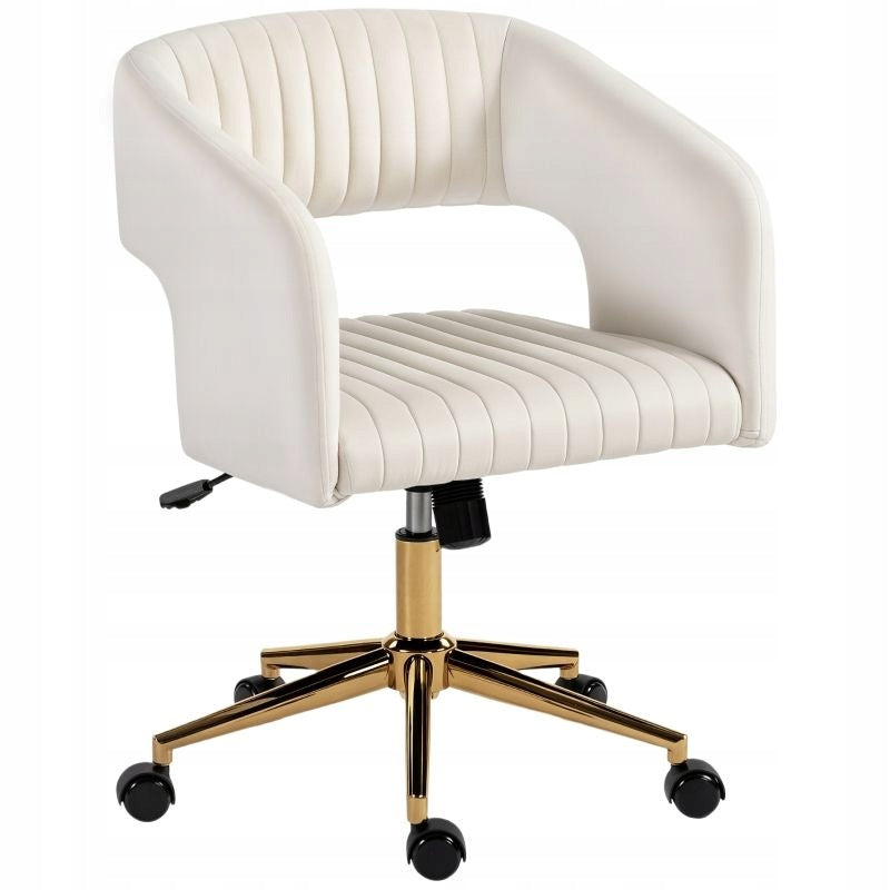 Office chair on wheels, height adjustable, tilt function, white Brand no brand