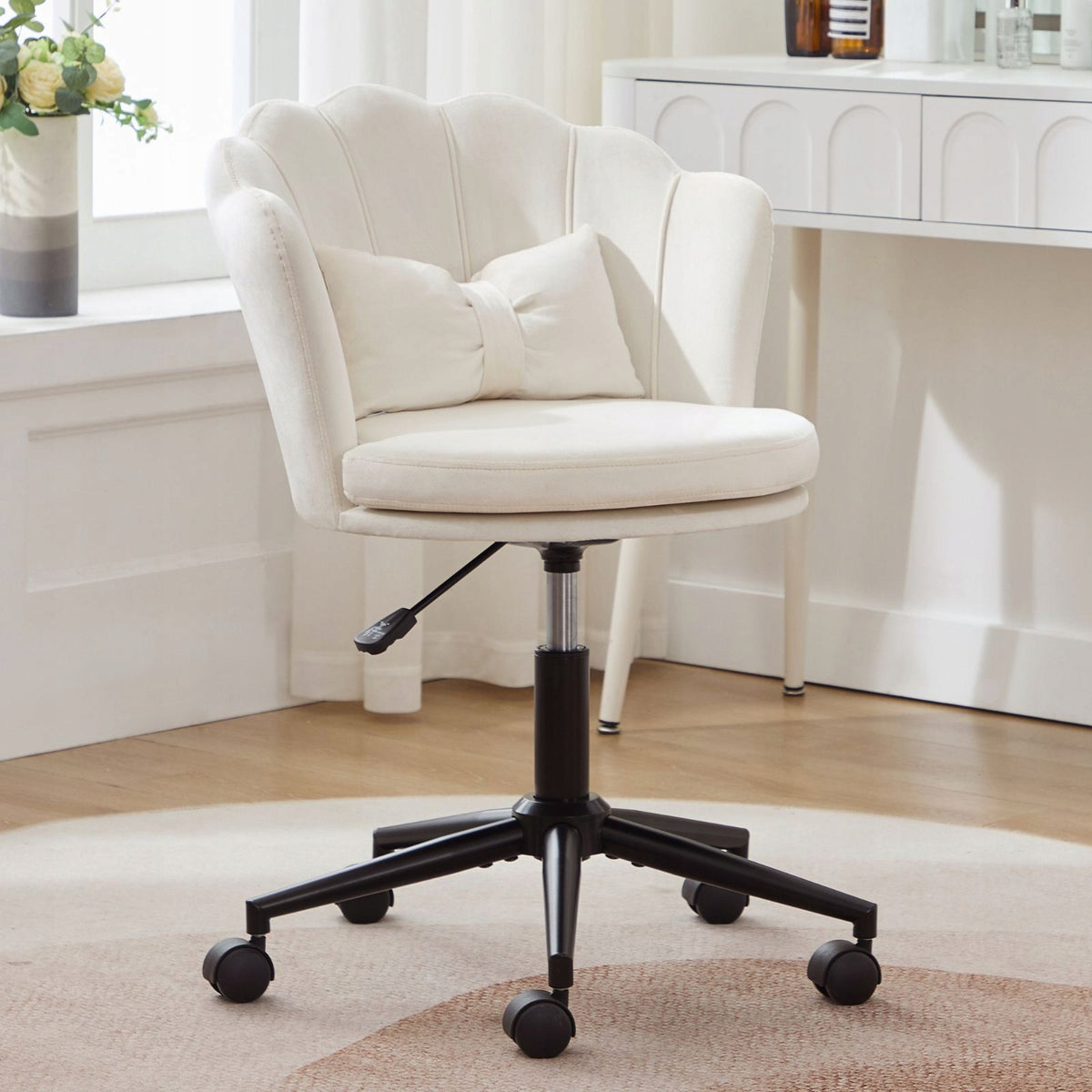Office chair, swivel, adjustable, with cushion Furniture depth 62 cm